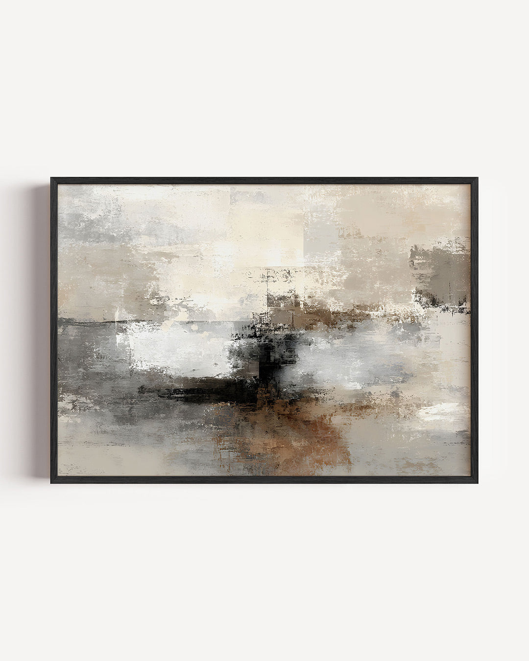 Abstracte beige en grijze Poster