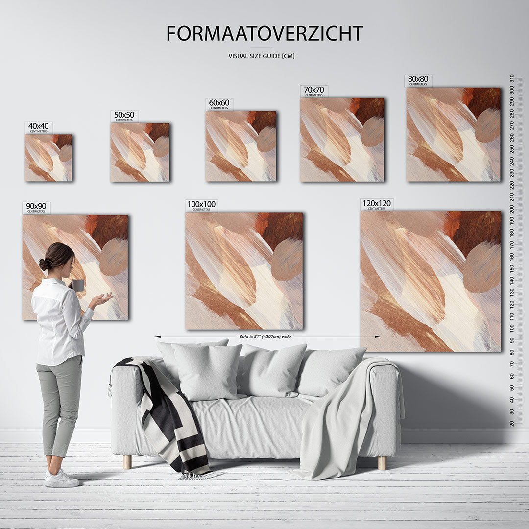 Organische borstelvegen Kunstwerk