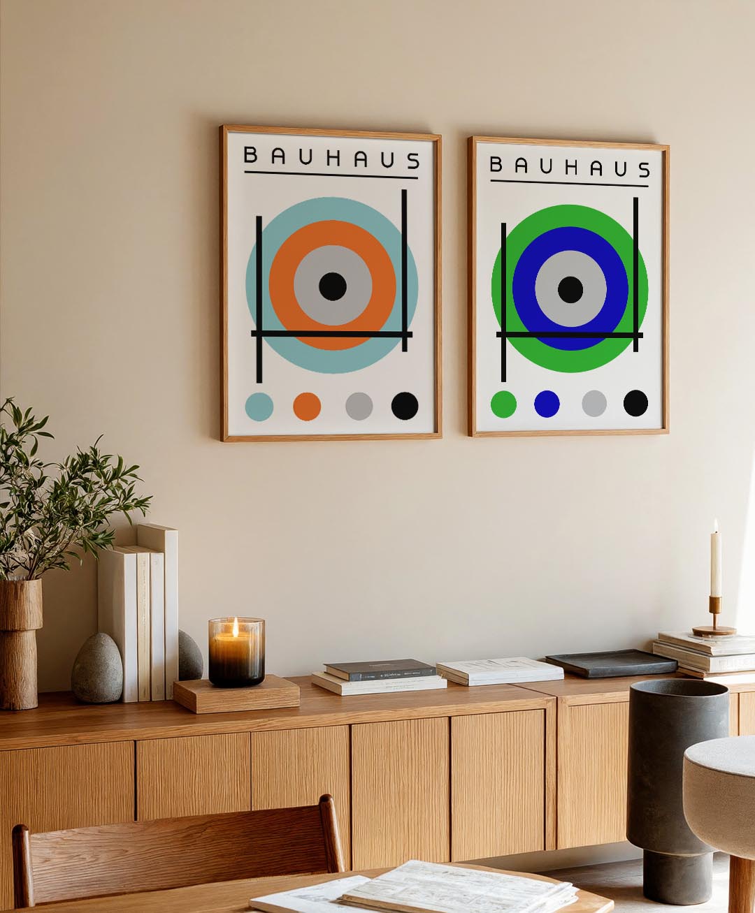 Cirkel en lijnenspel Posterset