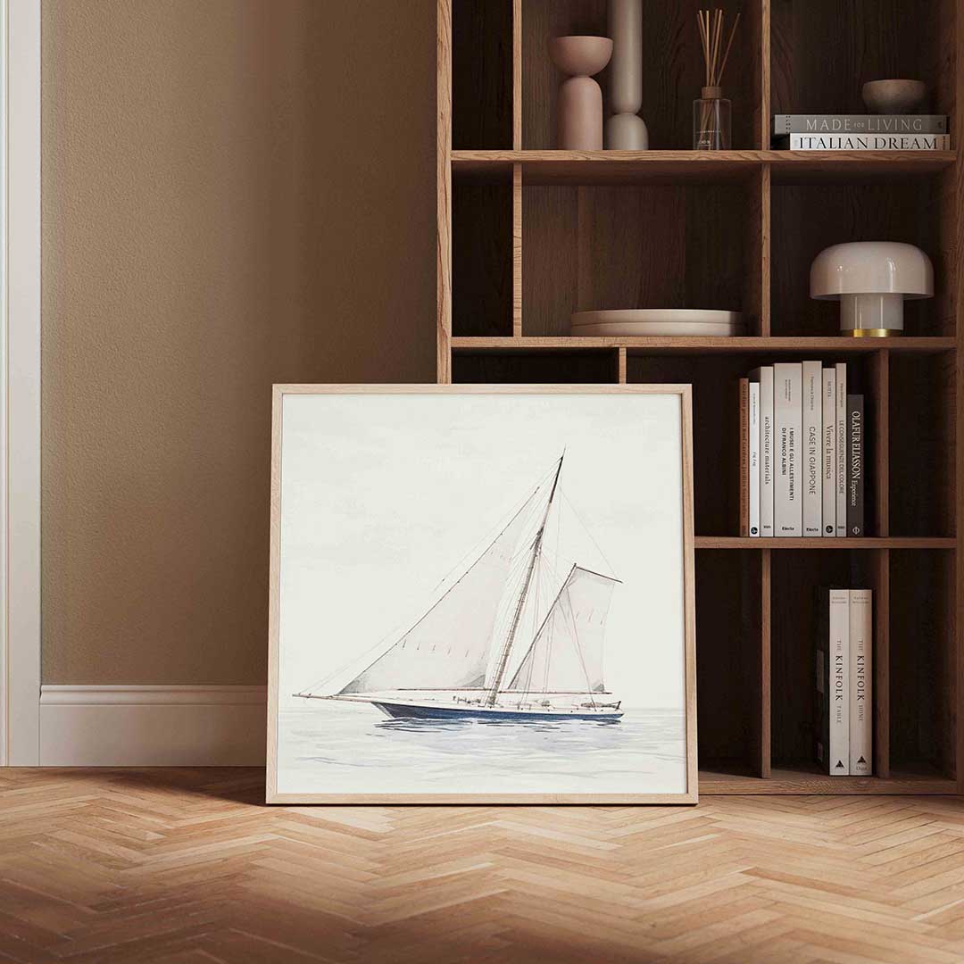 Zeilboot op rustige zee Poster