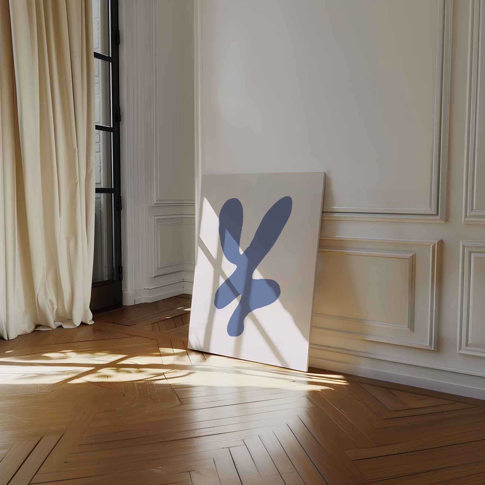 Abstracte Blauwe Stijl Kunstwerk-canvas-dibond-plexiglas-wanddecoratie-WallArtistic