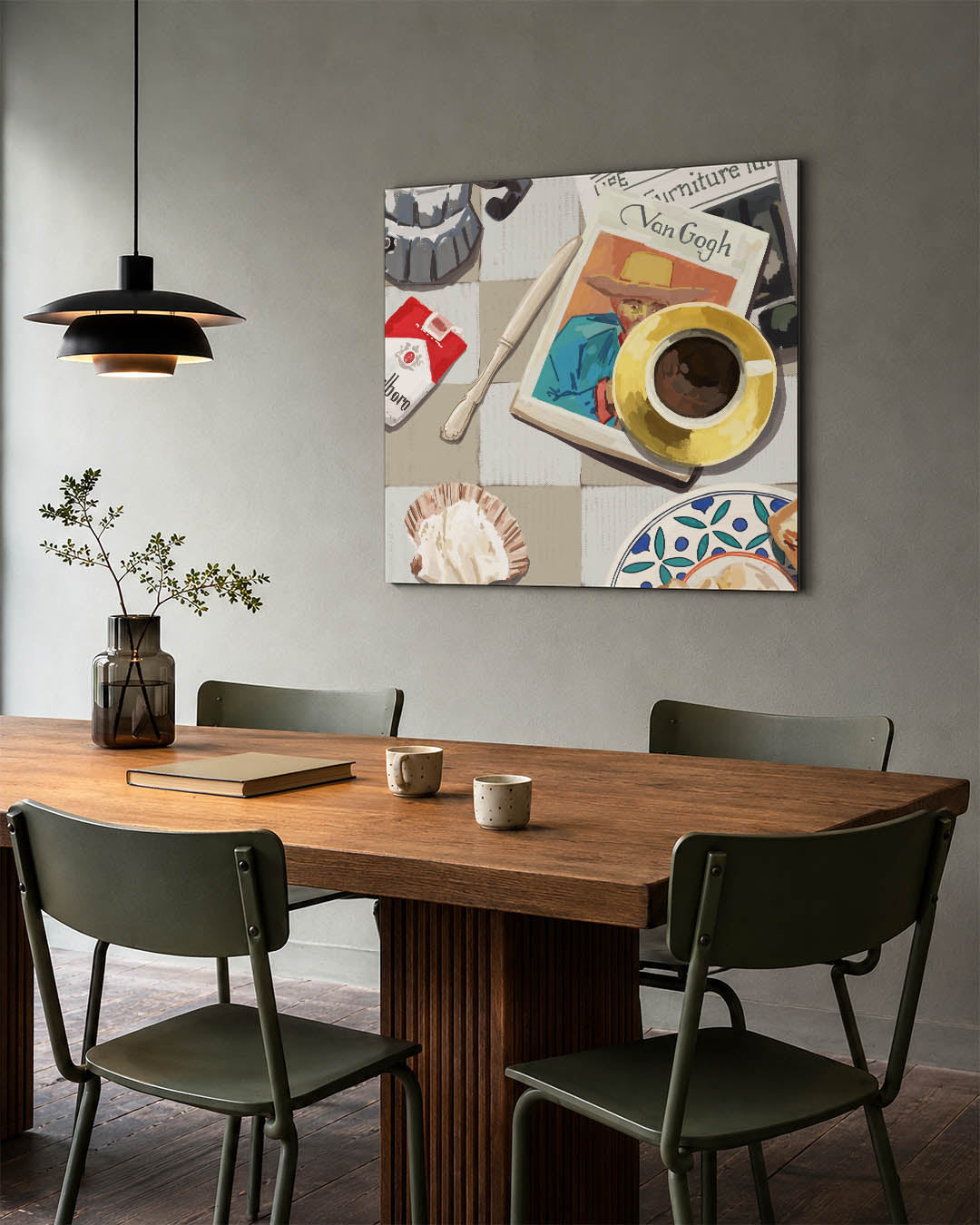 Kleurrijk ontbijt tafereel Kunstwerk