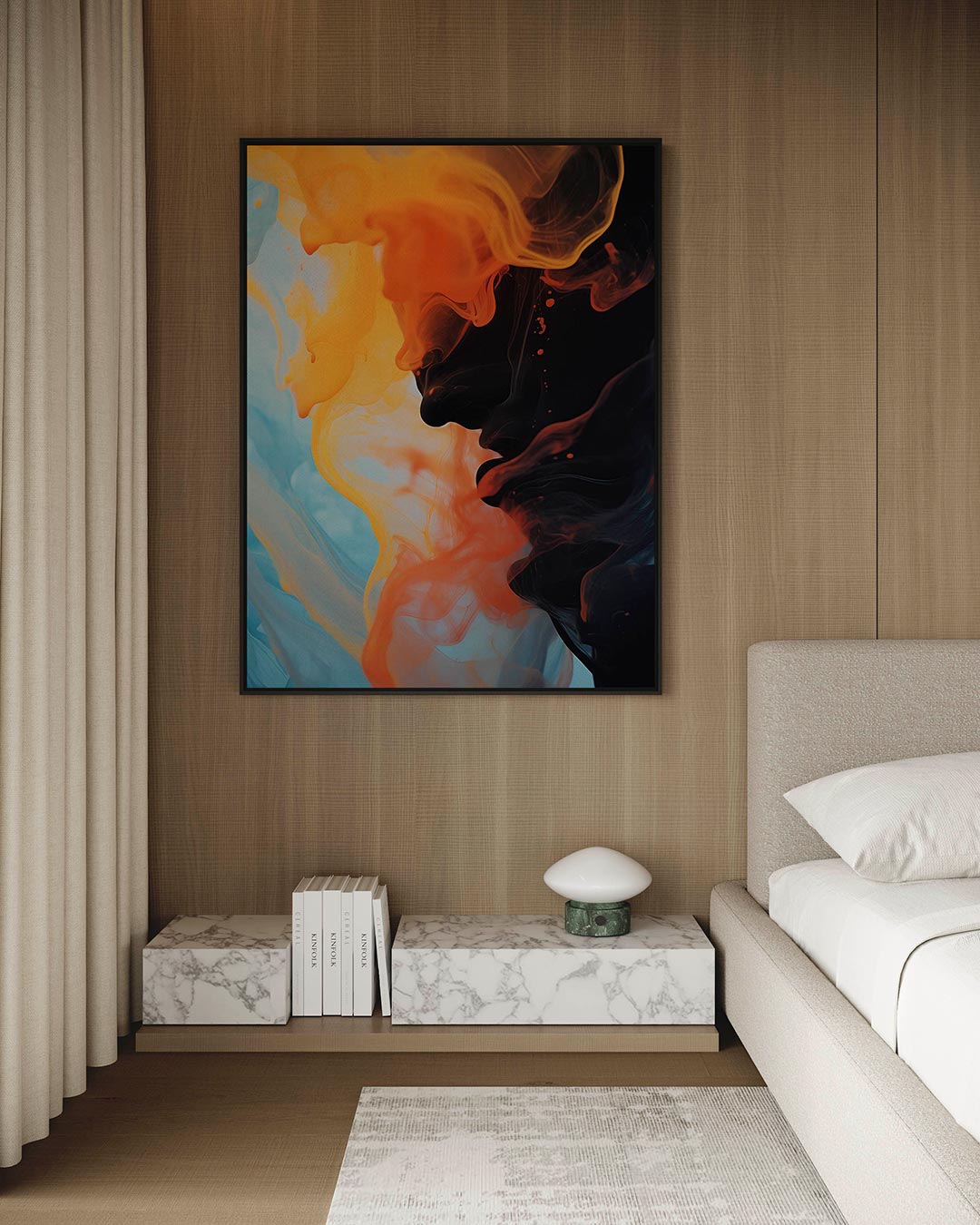 Vloeiende kleurencompositie Kunstwerk