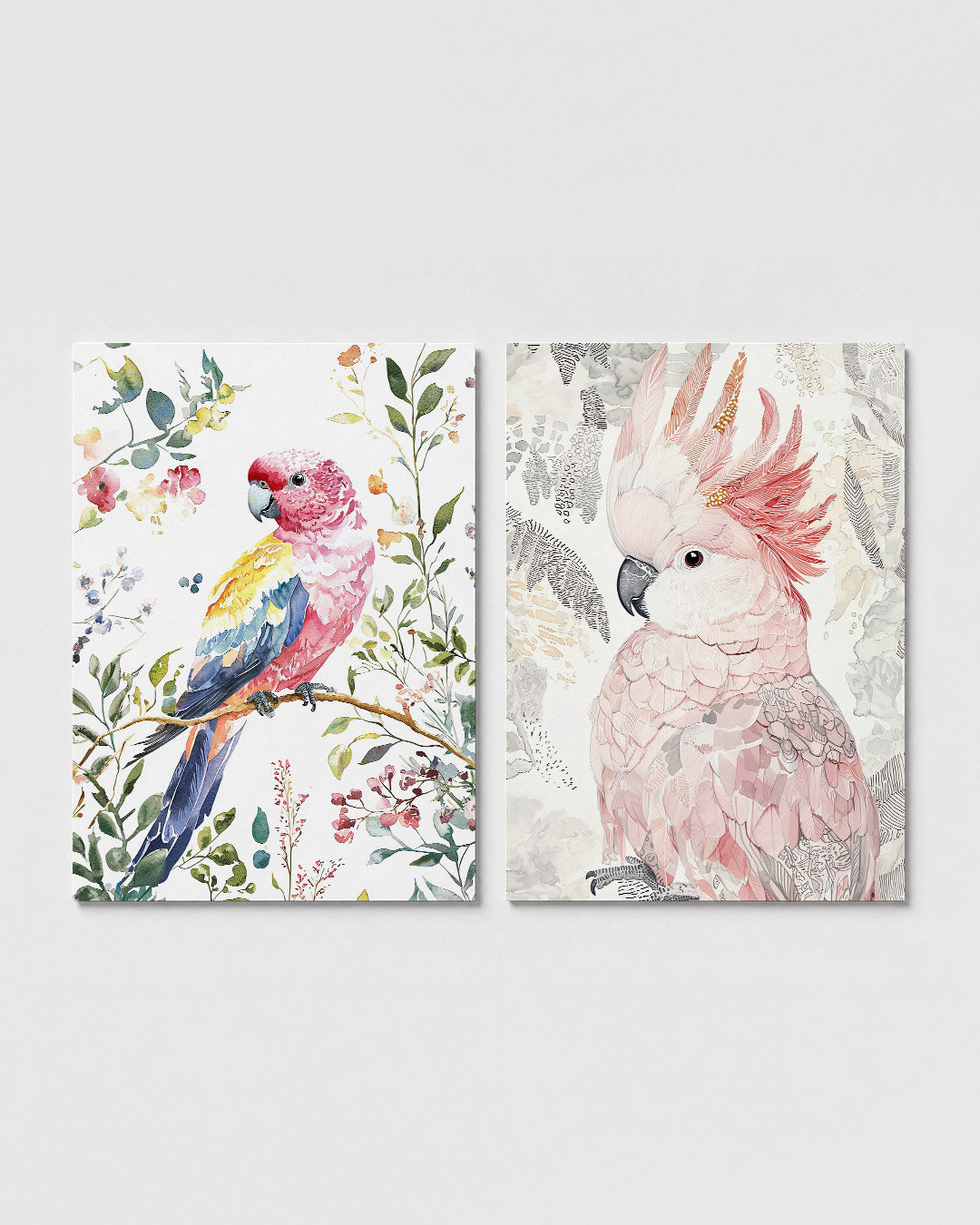 Vogel en bloemen Posterset