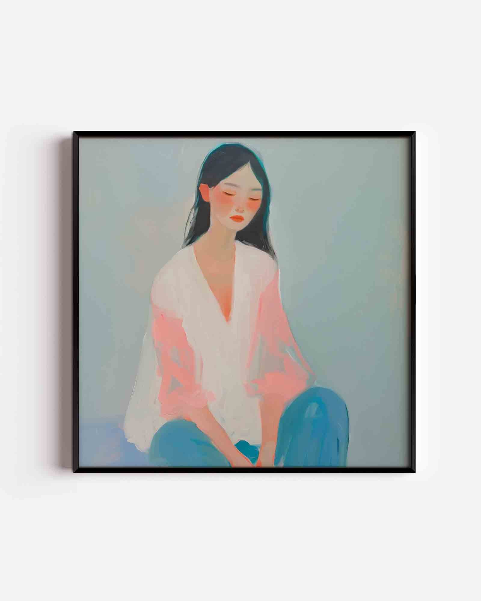 Vrouw in pasteltinten Poster