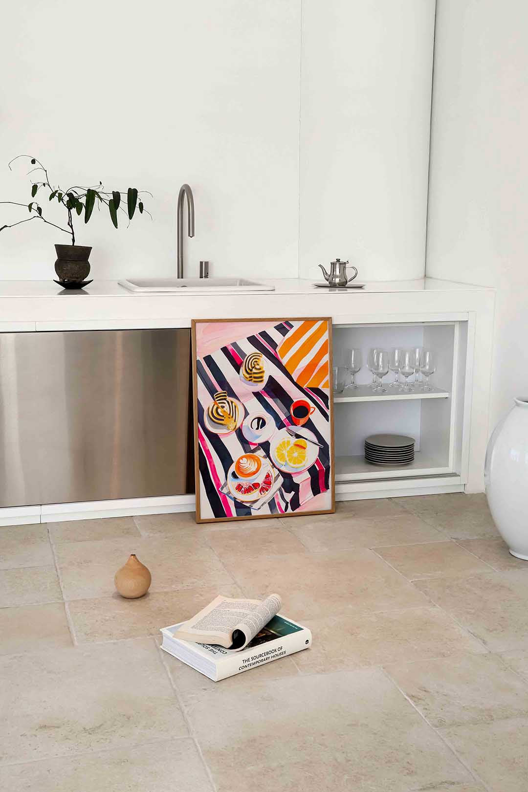 Ontbijt met koffie en fruit Poster