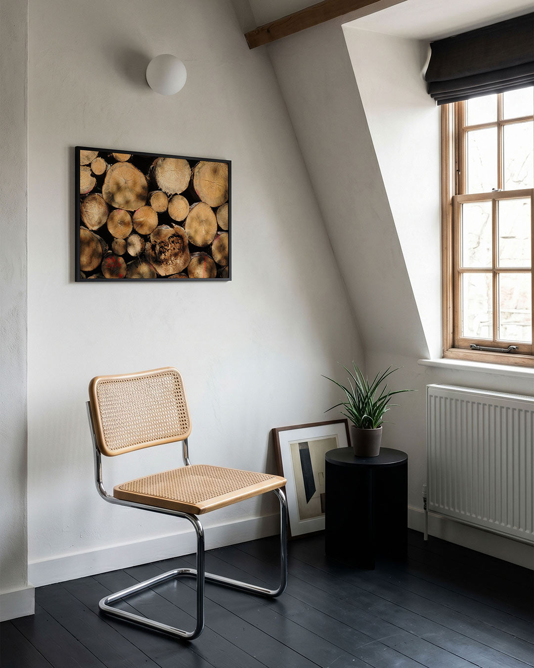 Houtstapel textuur Poster
