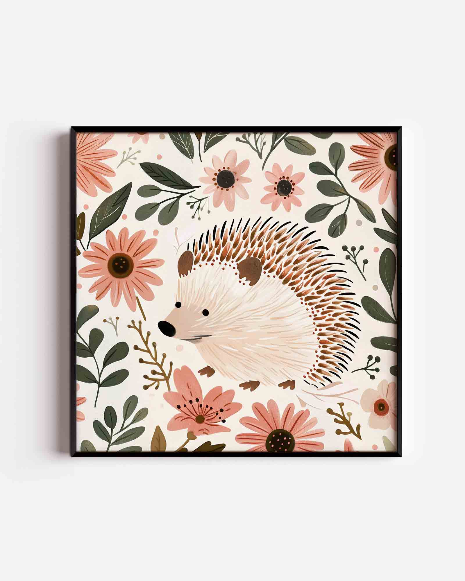 Egel en bloemen Poster