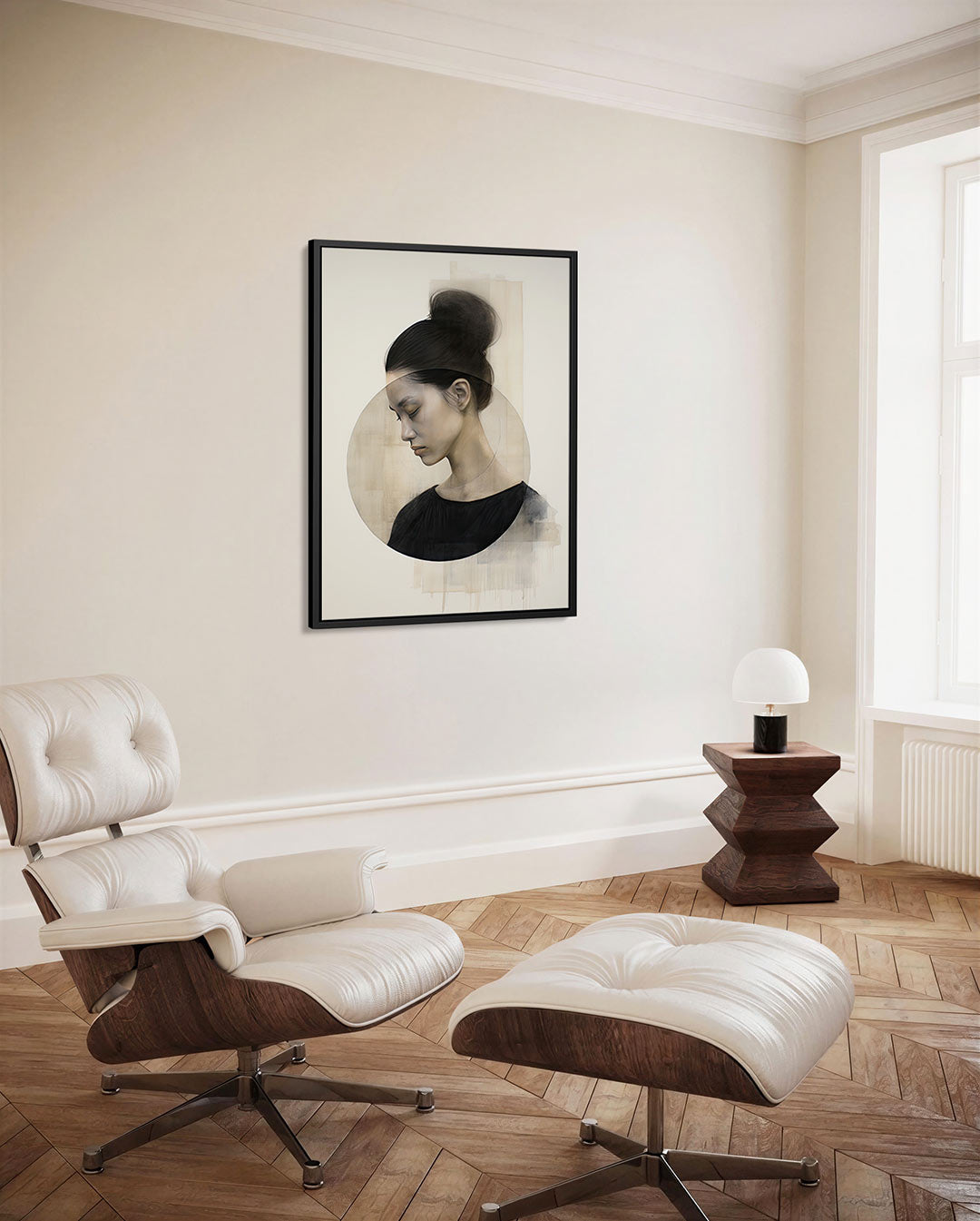 Geometrische portretstudie Kunstwerk