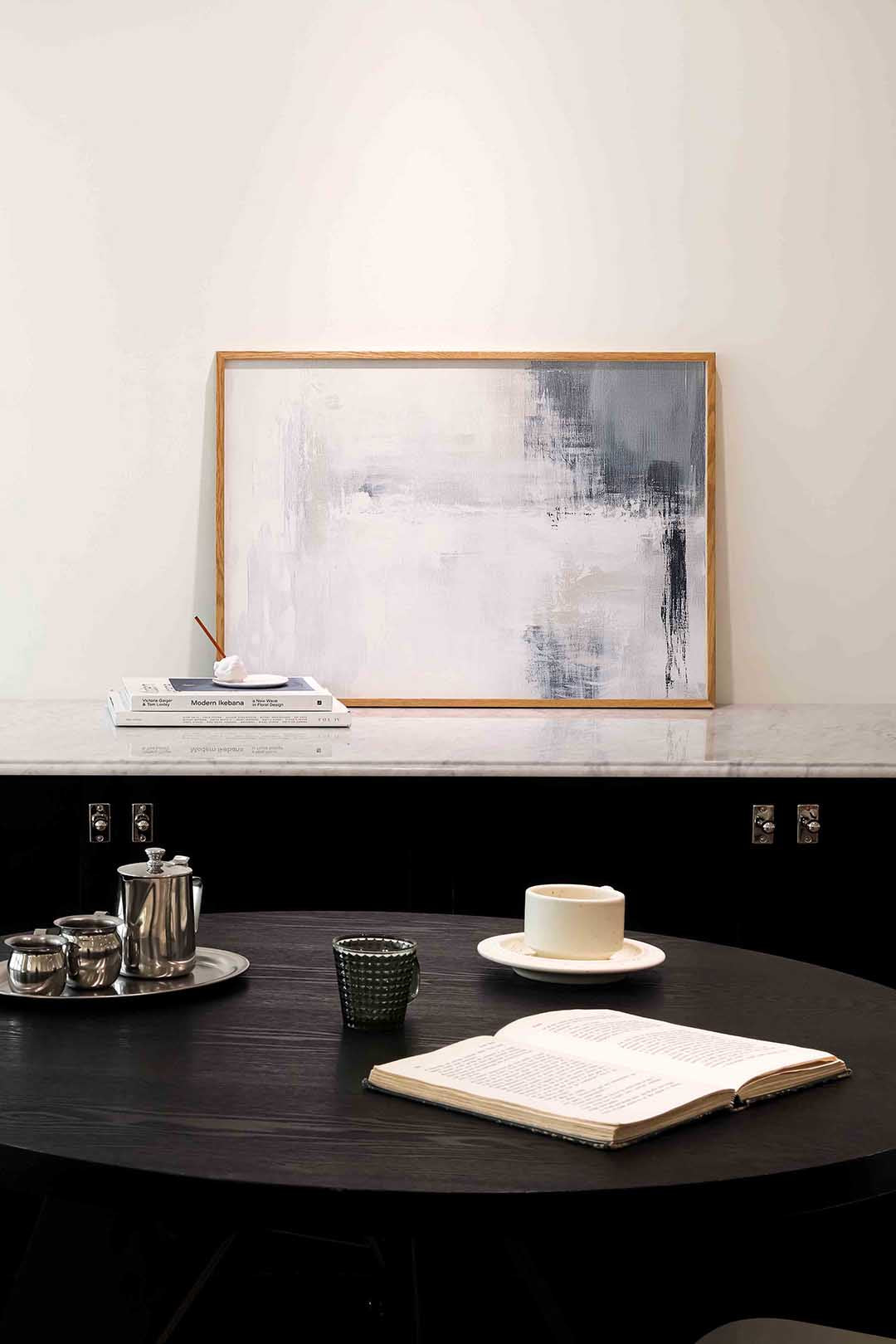 Abstracte grijze en witte Poster