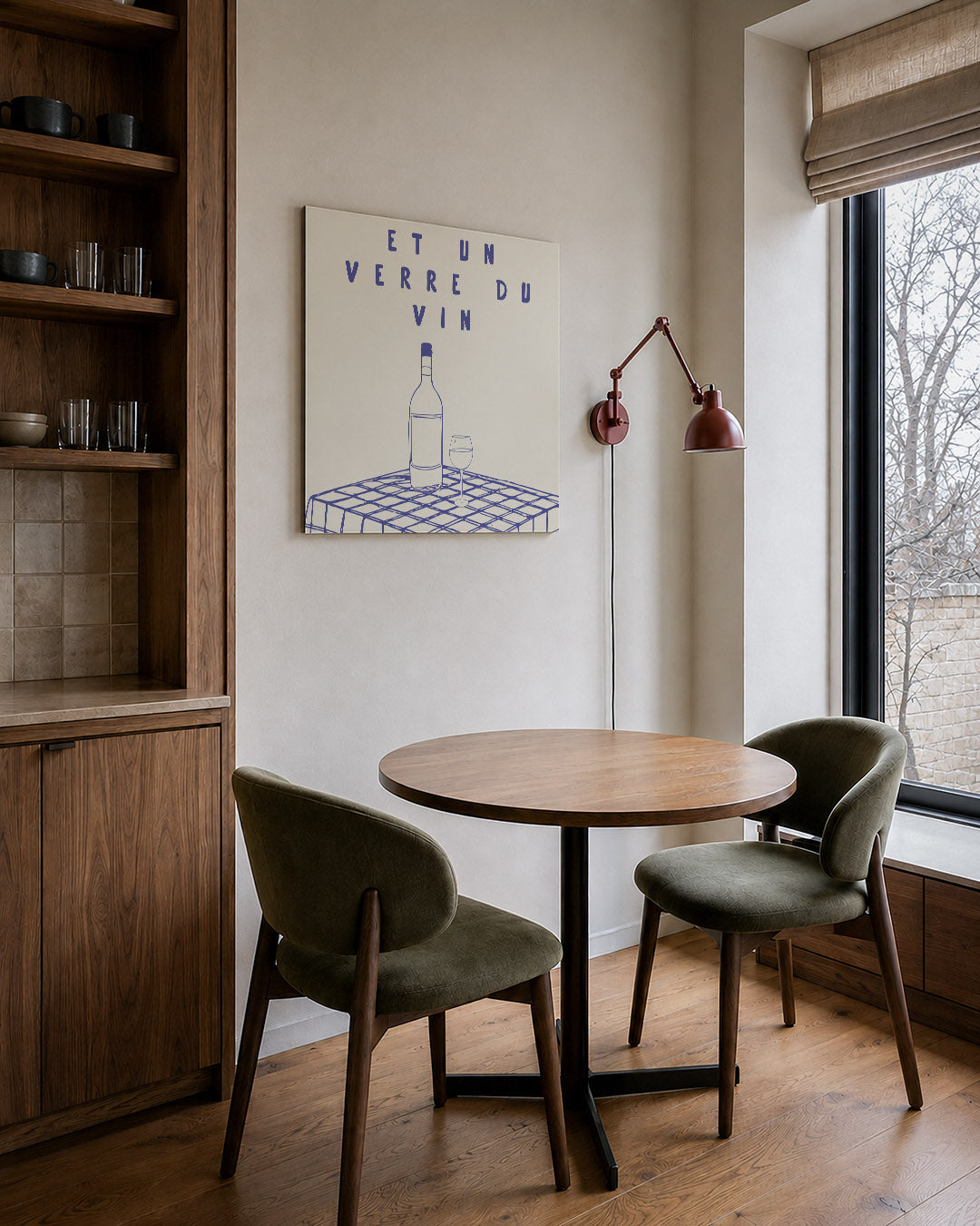 Wijn en tafel Kunstwerk
