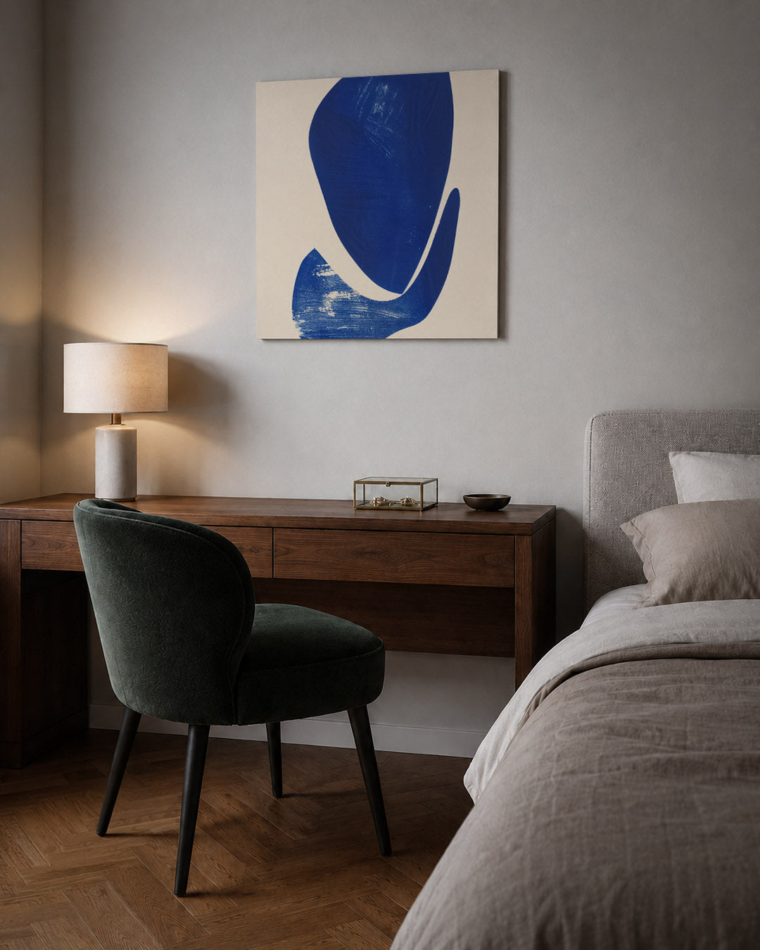 Organische blauwe vormen Kunstwerk