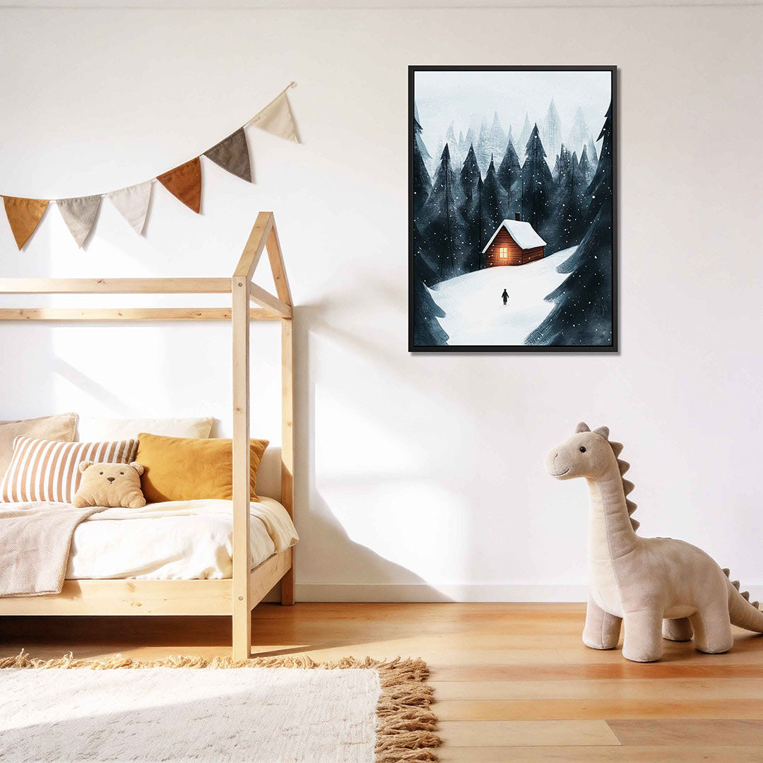 Winterse boswandeling Kunstwerk