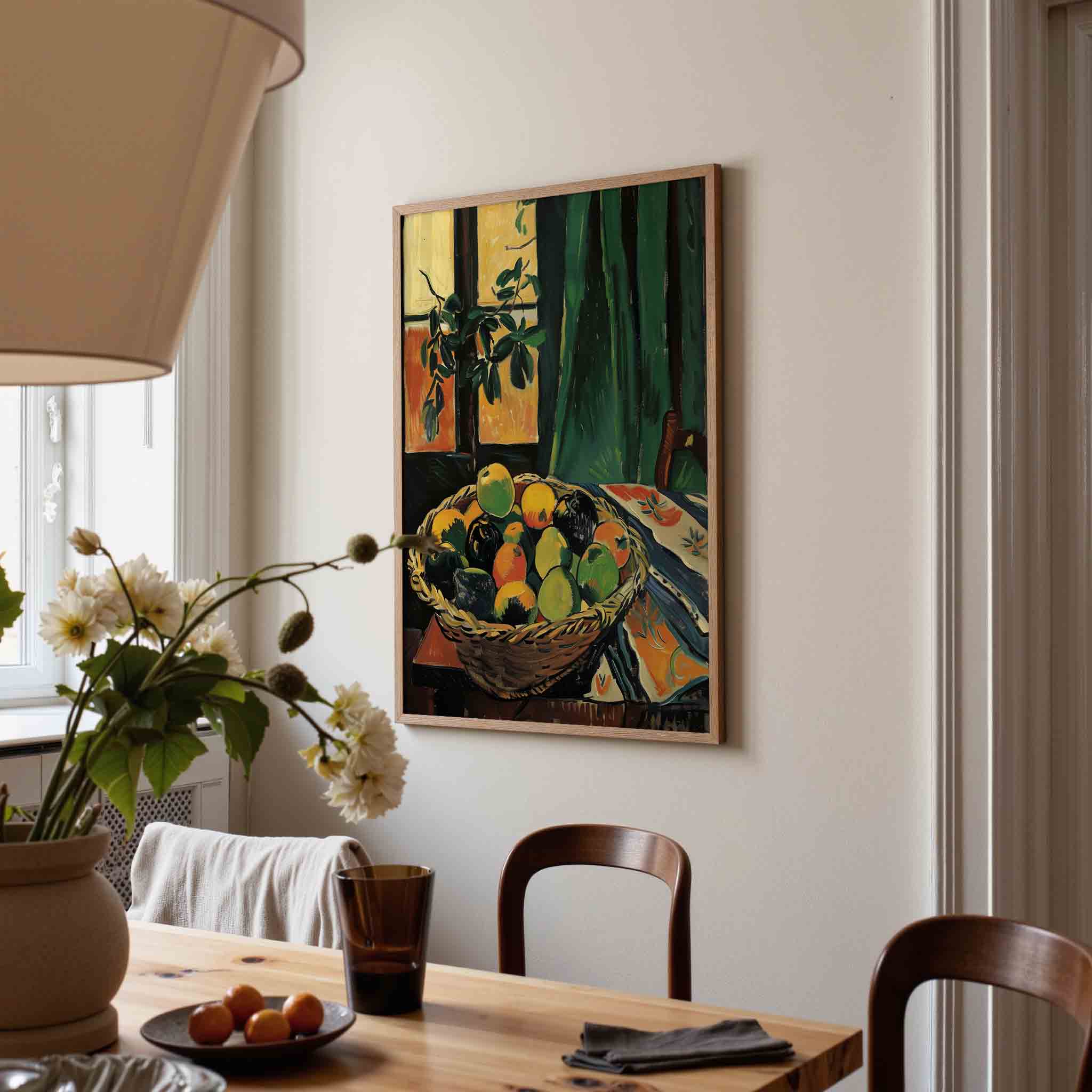 Mand met fruit Poster