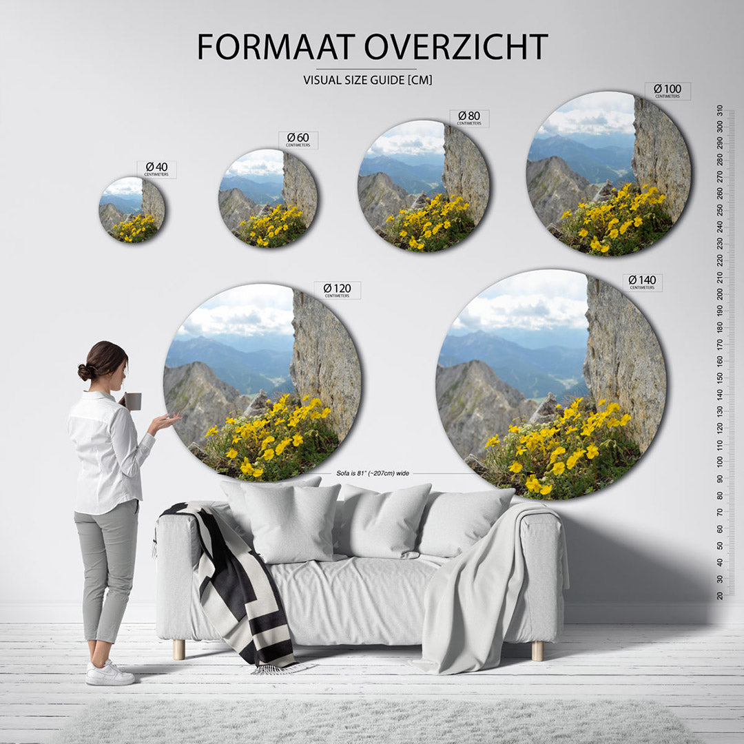 Bergbloemen Muurcirkel