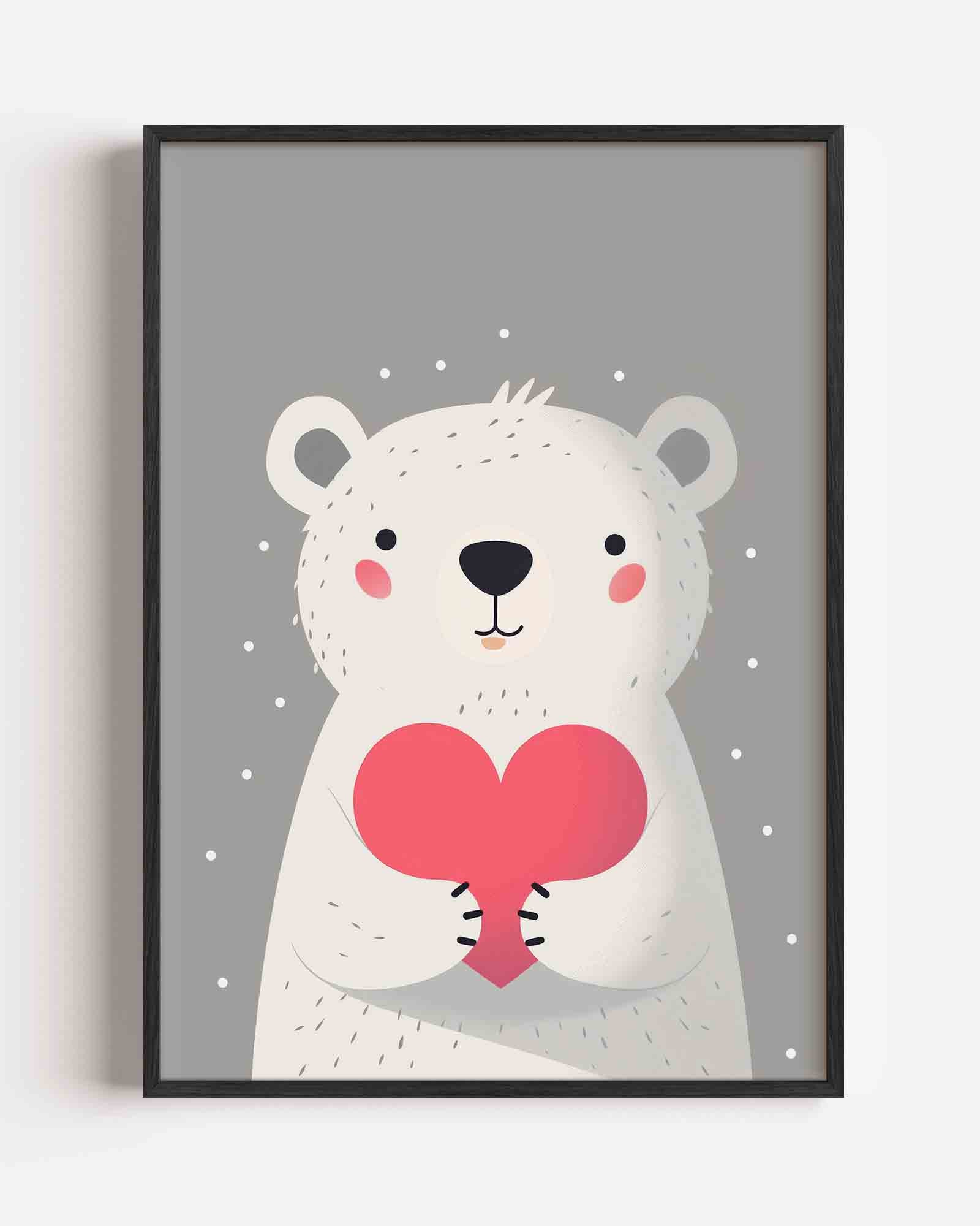 Ijsbeer met hart Poster