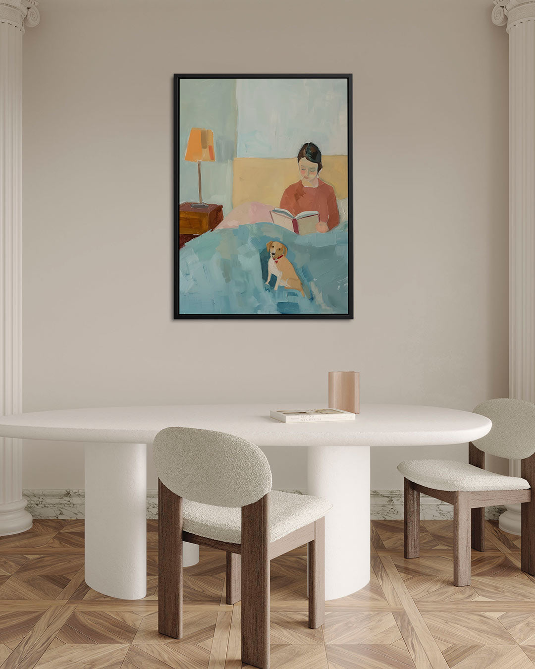 Huiselijke lezing Kunstwerk