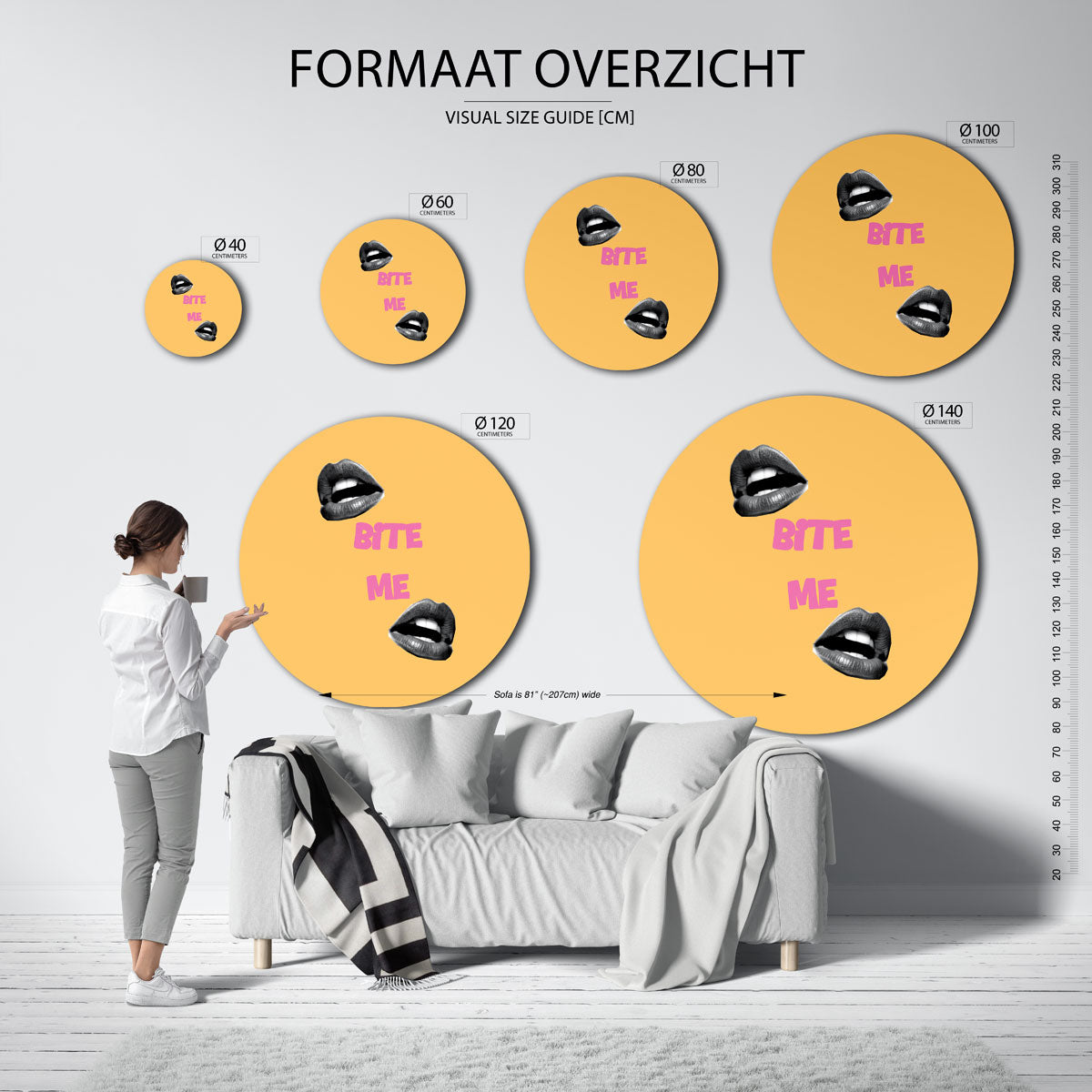 Lippen en tekst Muurcirkel