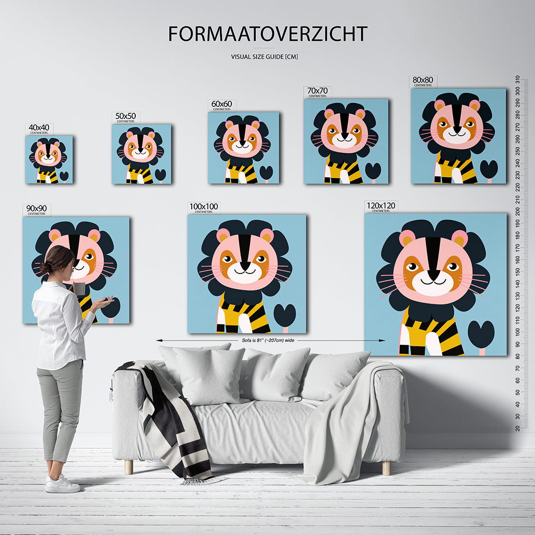 Vrolijke leeuw illustratie Kunstwerk