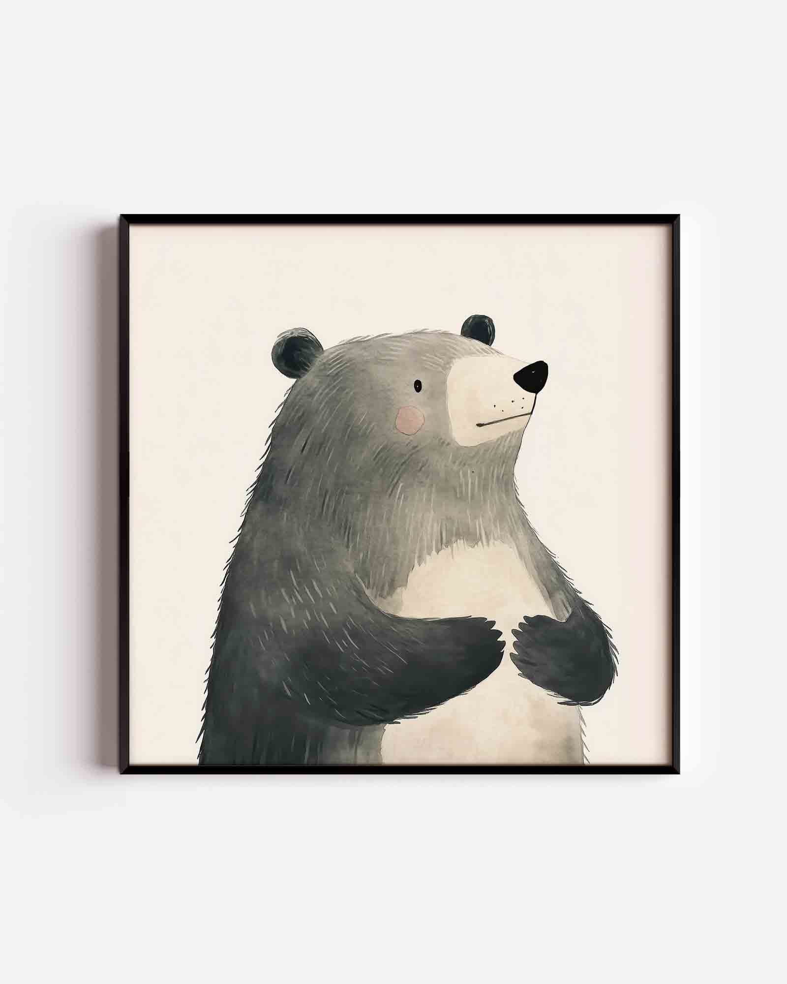 Beer met grijze vacht Poster