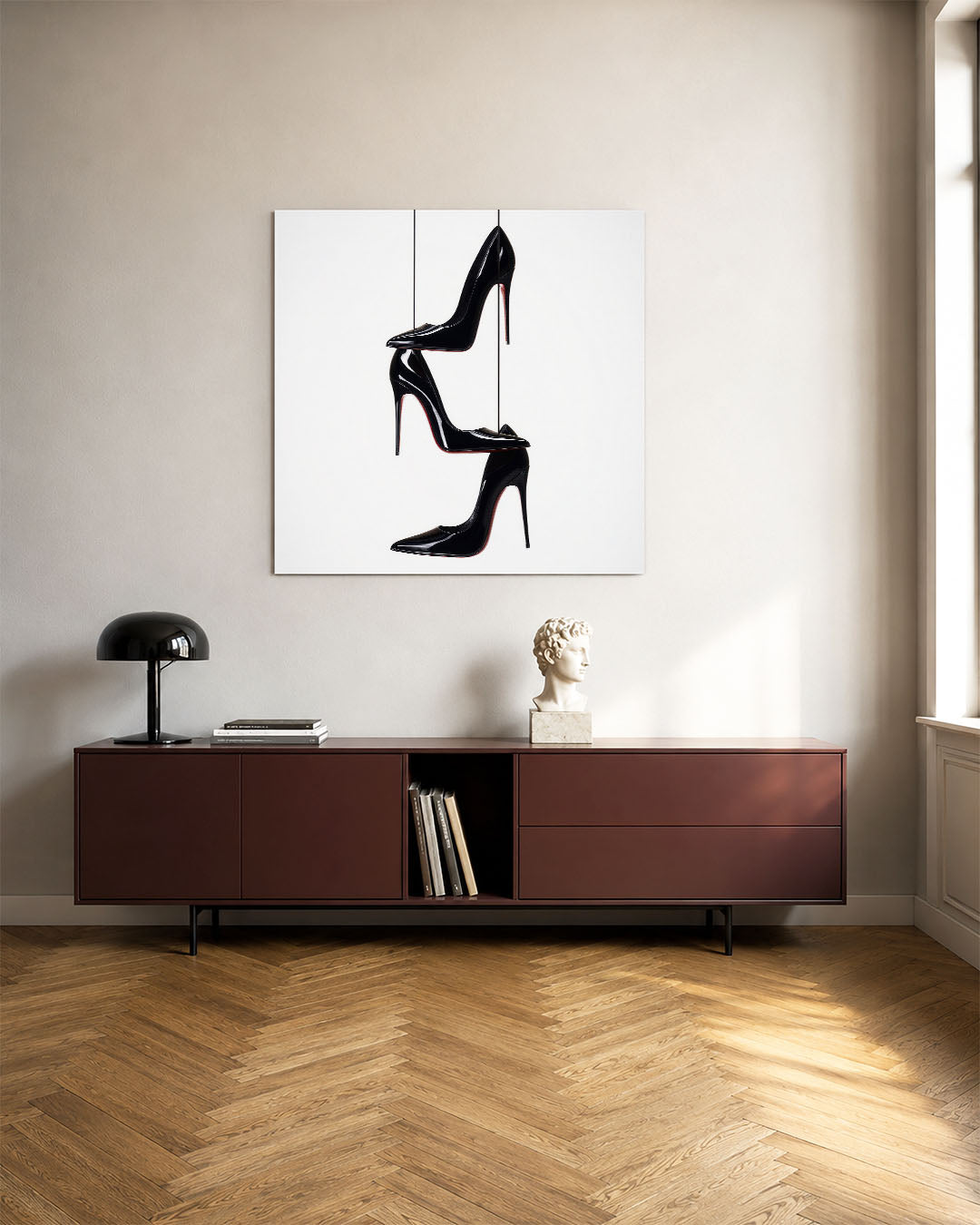 Gestapelde schoenen Kunstwerk