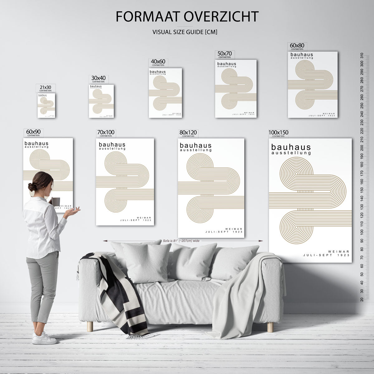 Lijnenspel en cirkelvorm Poster