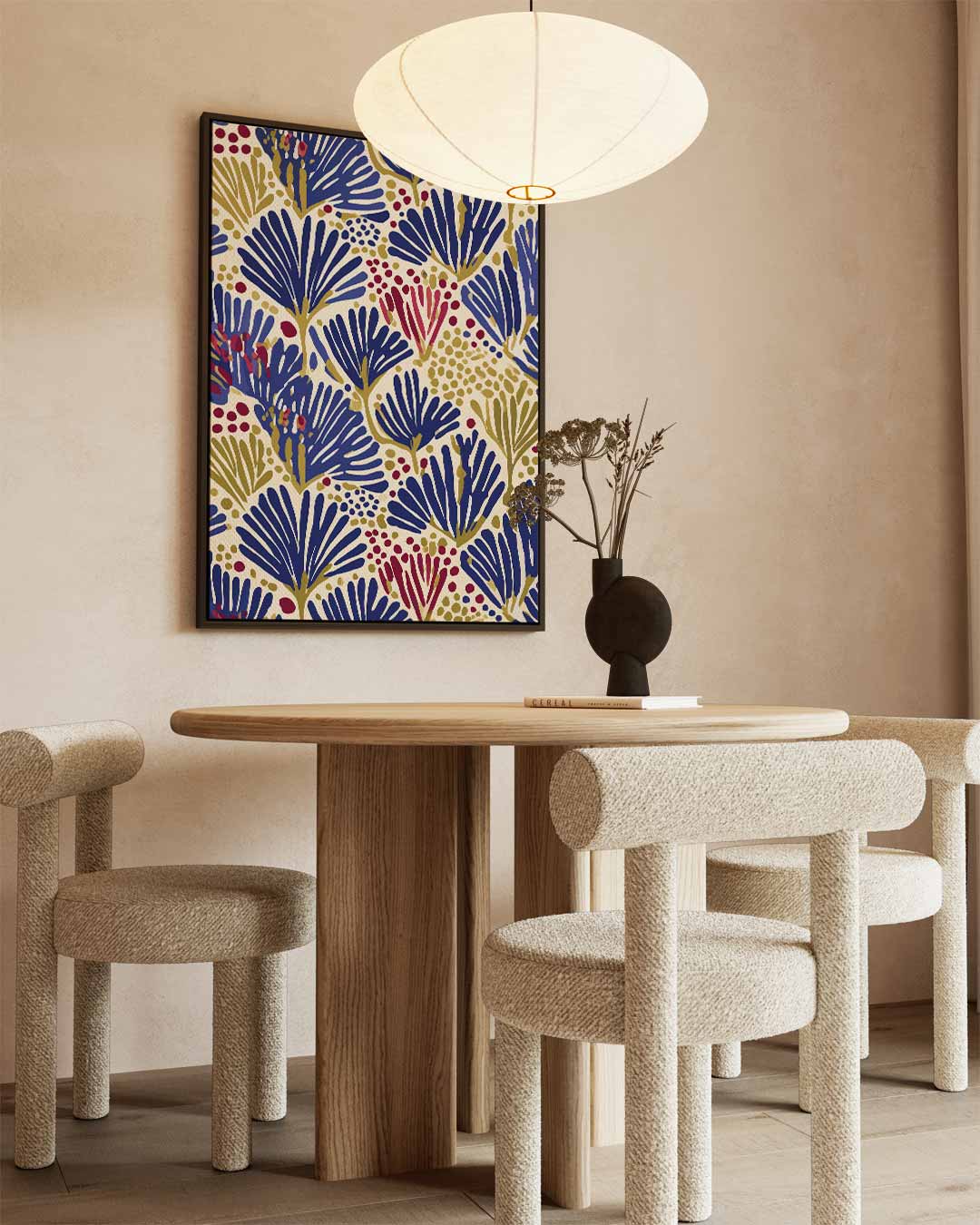 Boho bladerenpatroon Kunstwerk-canvas-dibond-plexiglas-wanddecoratie-WallArtistic