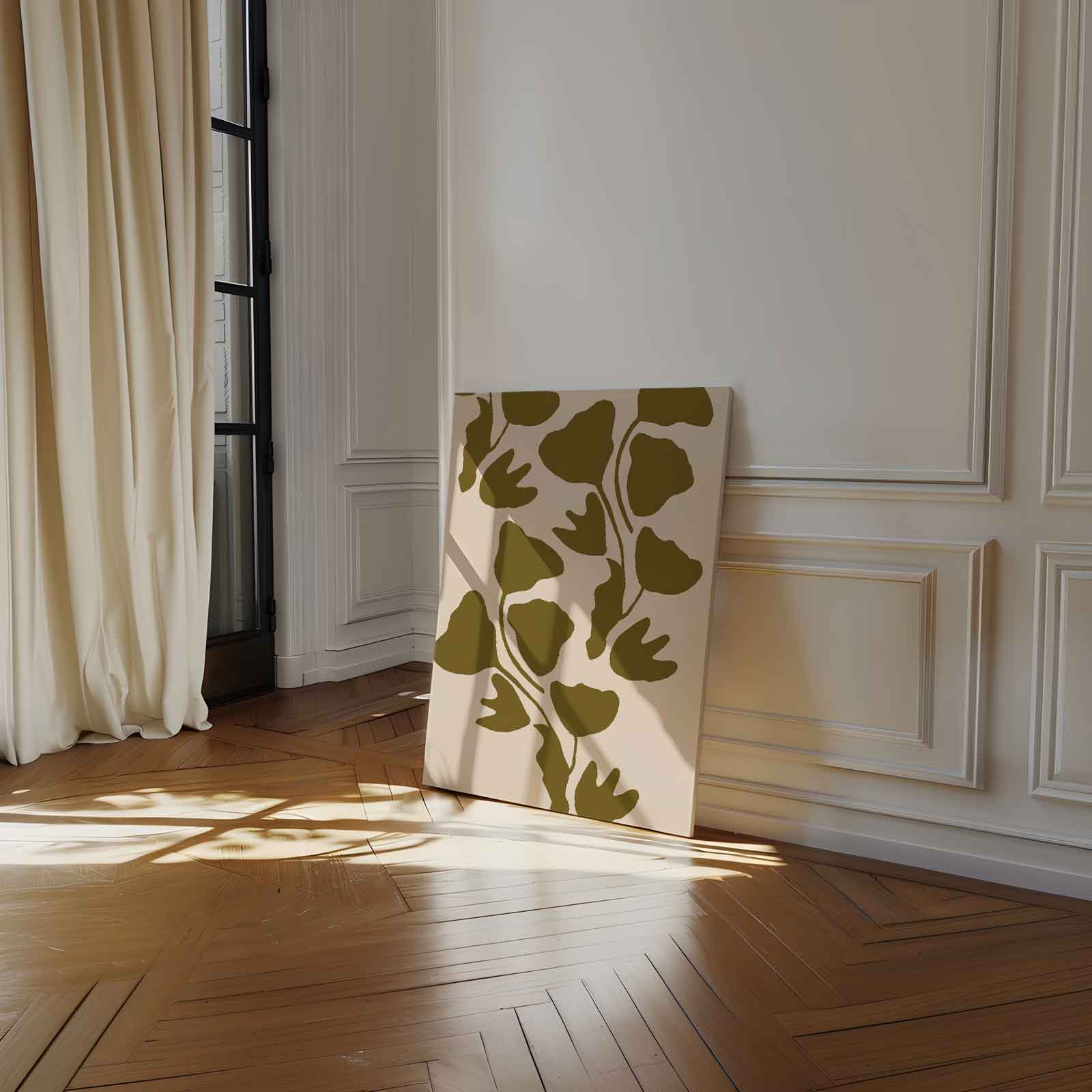 Ginkgo Groen: Natuurlijke Elegantie Kunstwerk-canvas-dibond-plexiglas-wanddecoratie-WallArtistic