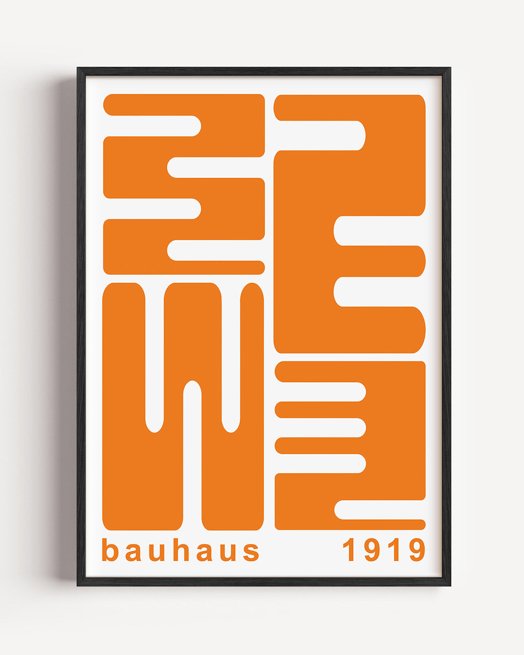 Oranje lijnenspel Poster