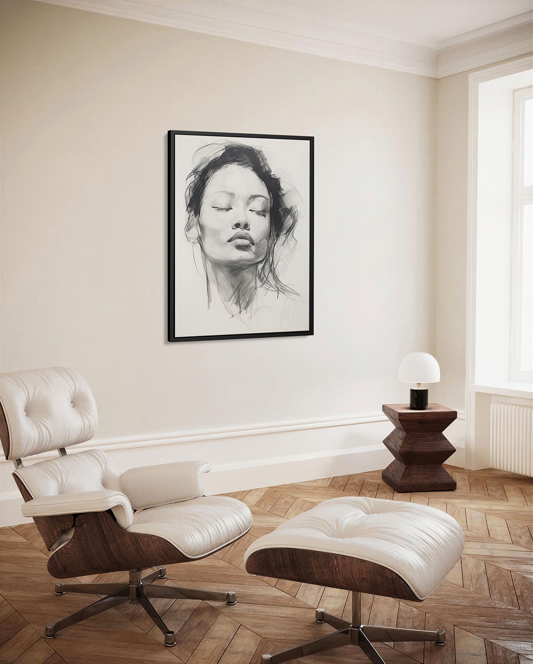 Dromerige lijntekening Kunstwerk