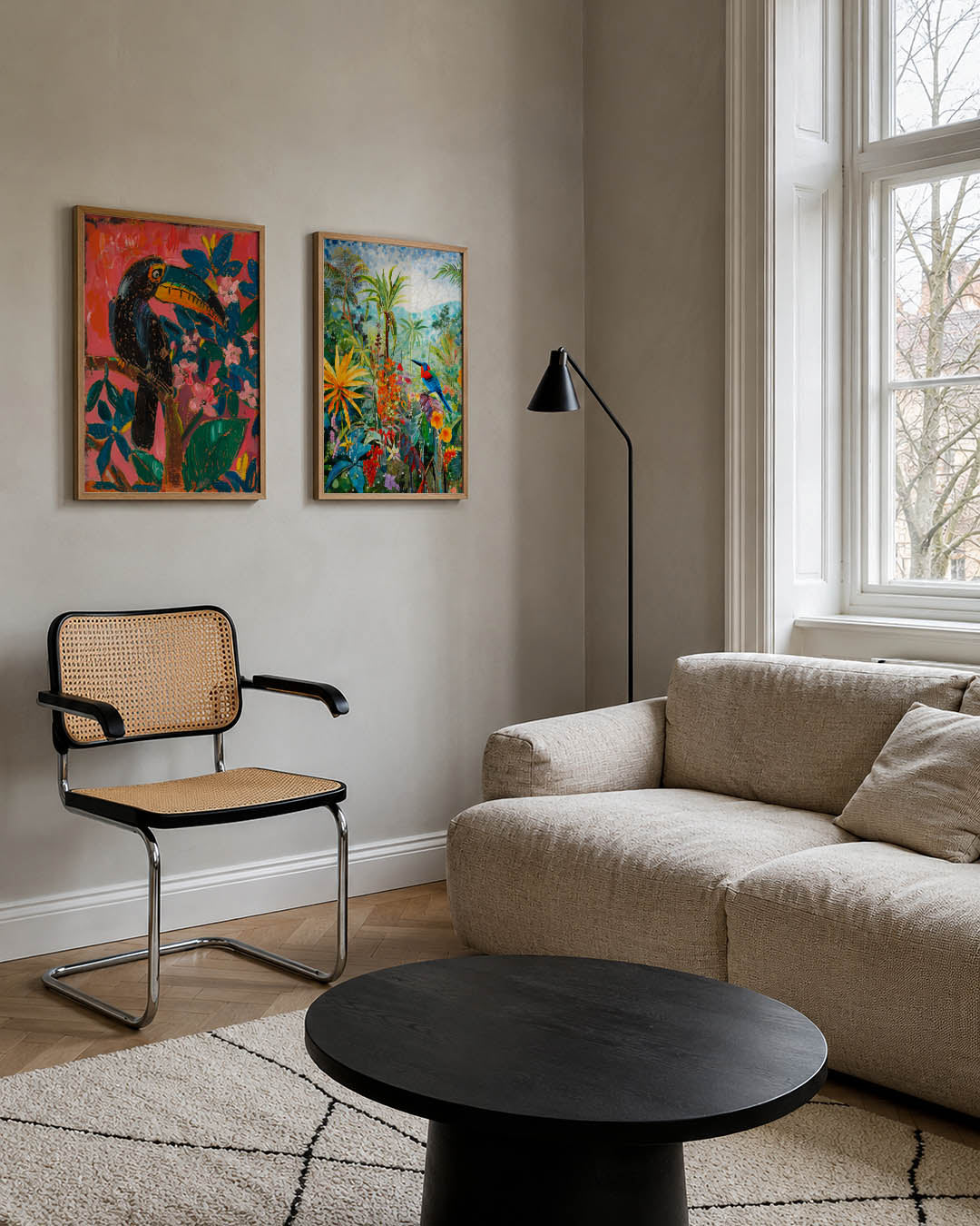 Vogels en bloemen Posterset