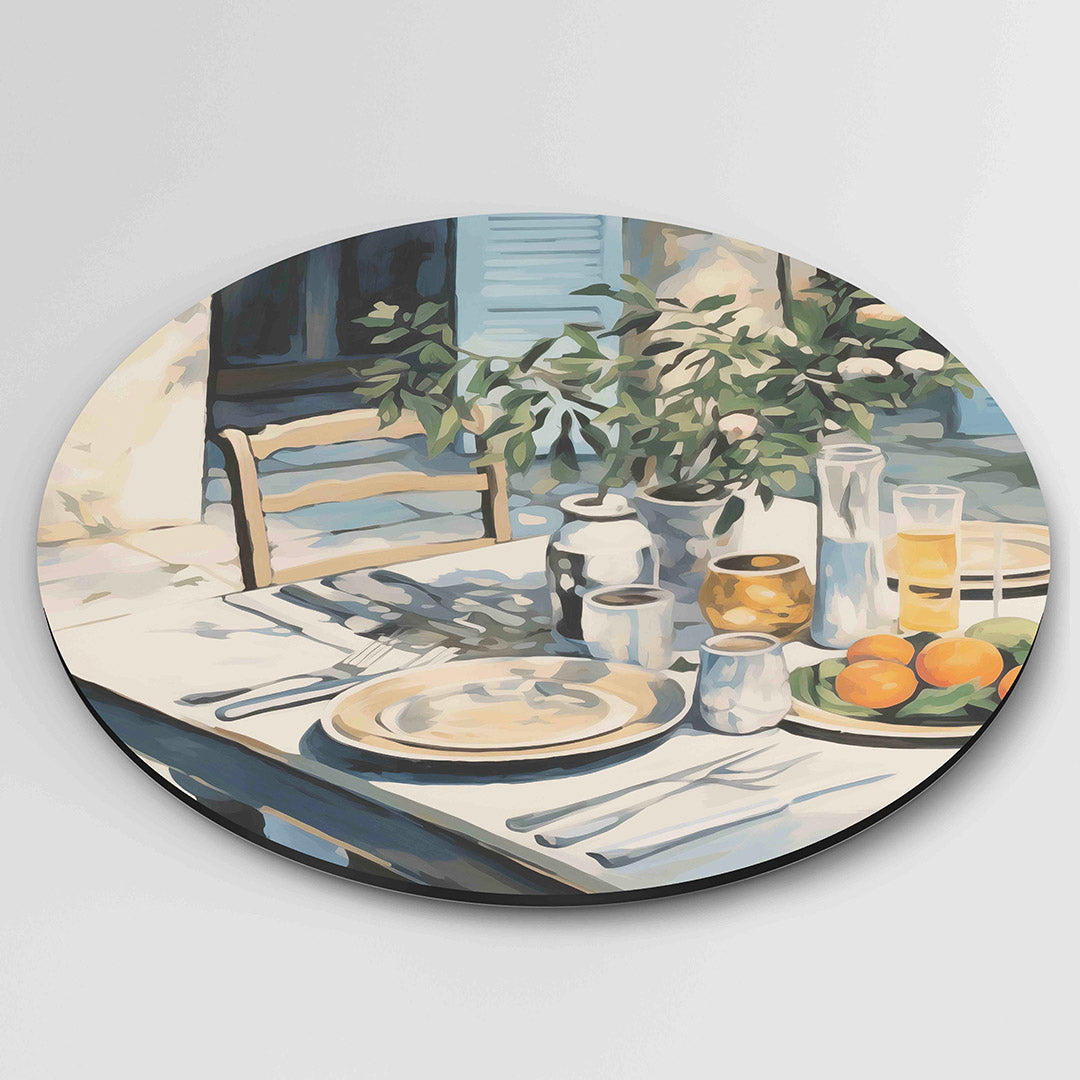 Ontbijttafel met citrusvruchten Muurcirkel