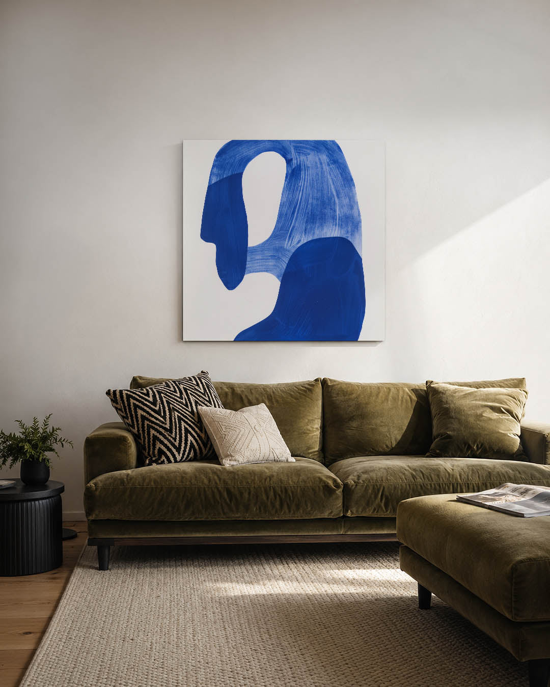 Vloeiende blauwe vormen Kunstwerk