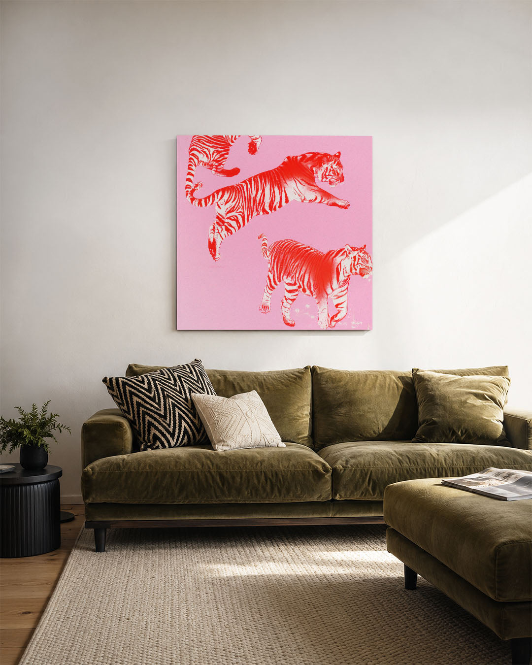 Dynamische tijgers Kunstwerk