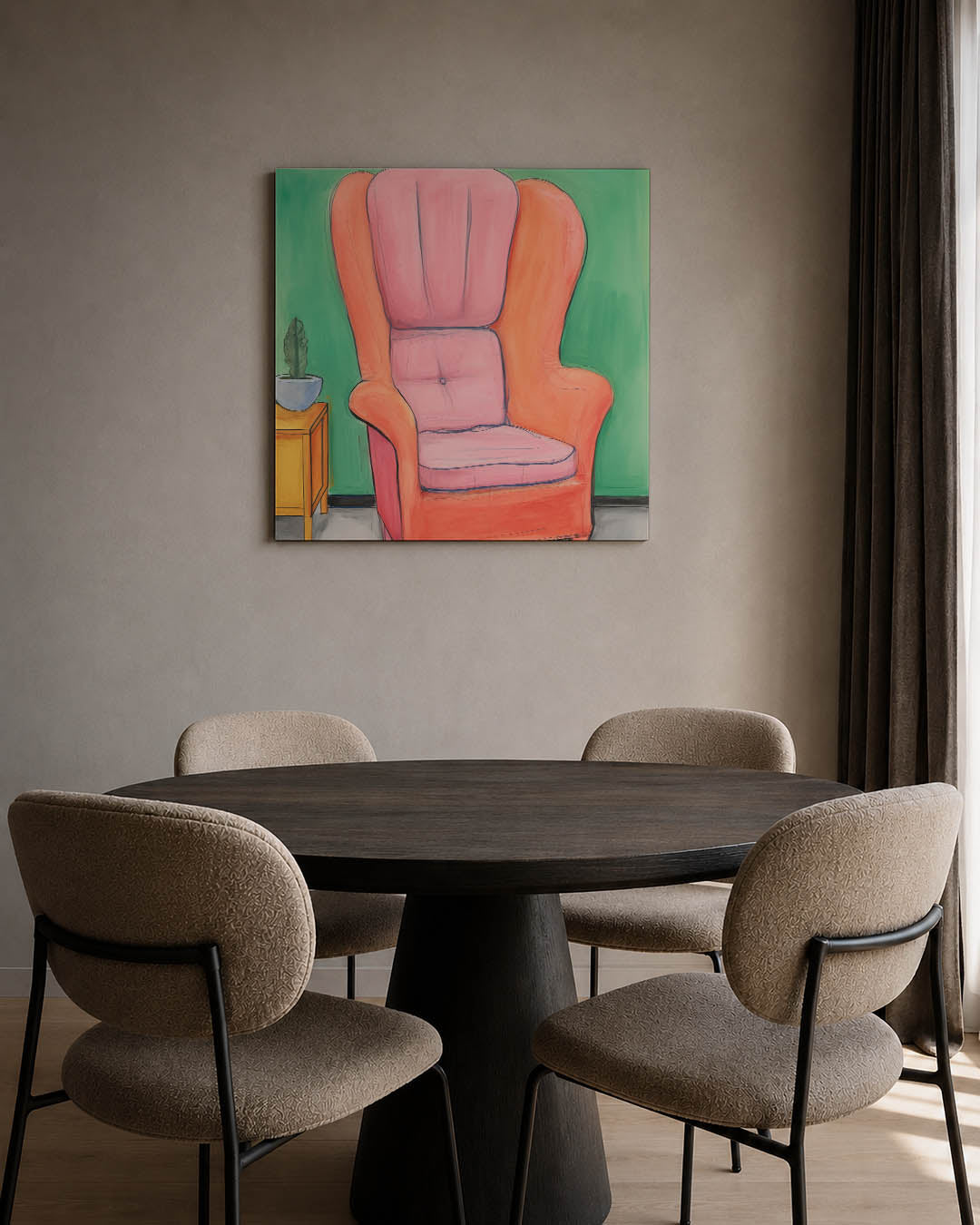 Kleurrijke interieur scène Kunstwerk