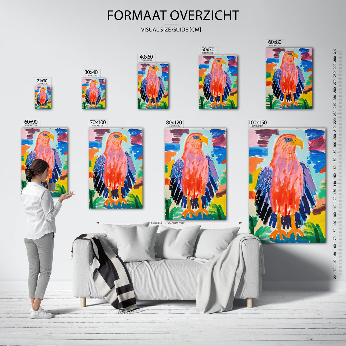 Vogel met kleurrijke veren Poster