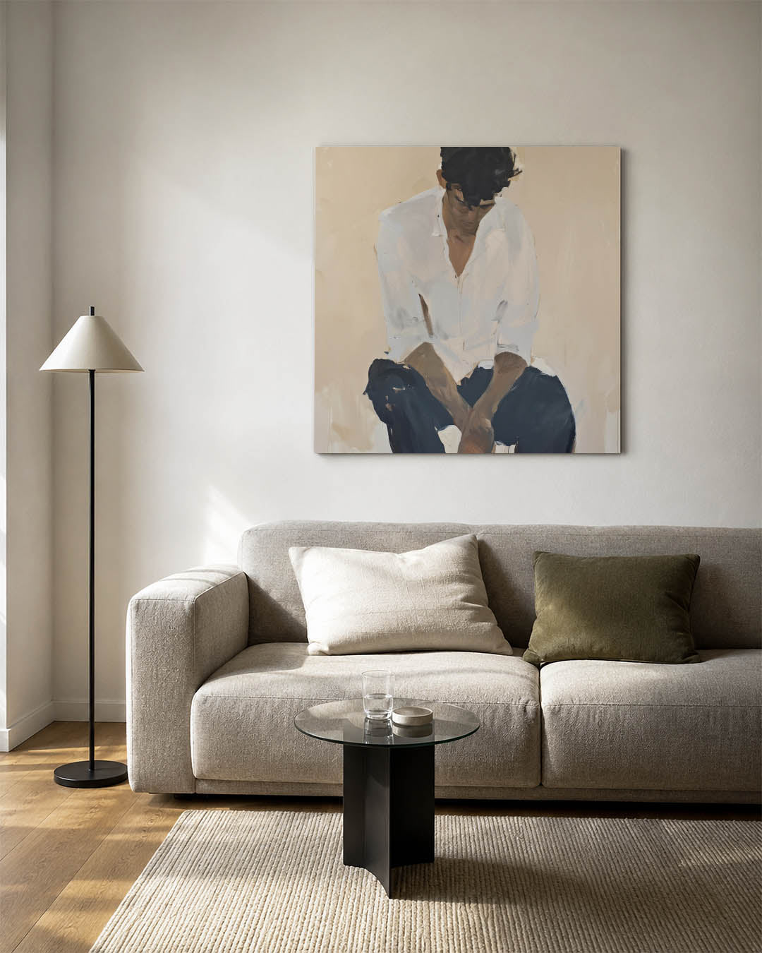 Zittende gestalte Kunstwerk