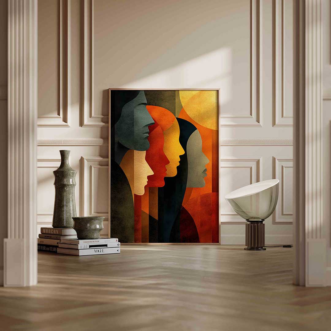 Silhouetten in profiel Poster