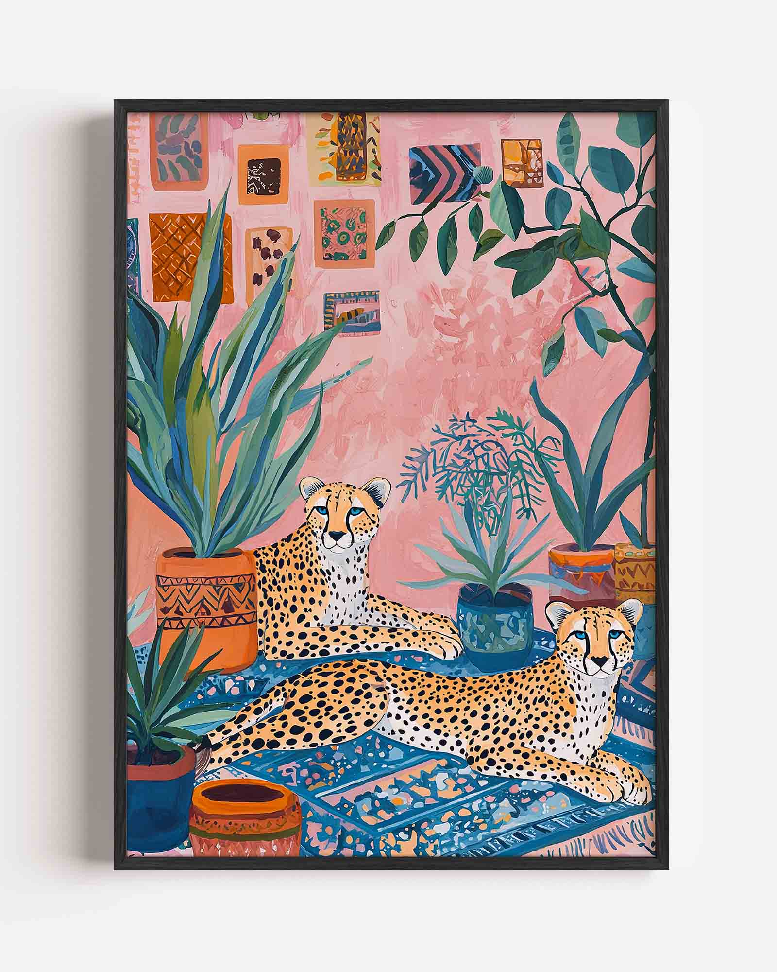 Luipaarden en planten Poster