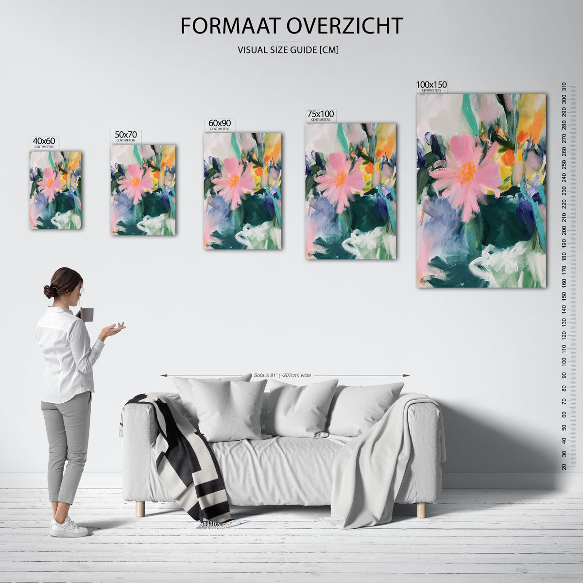 Kleurrijke bloemexpressie Kunstwerk