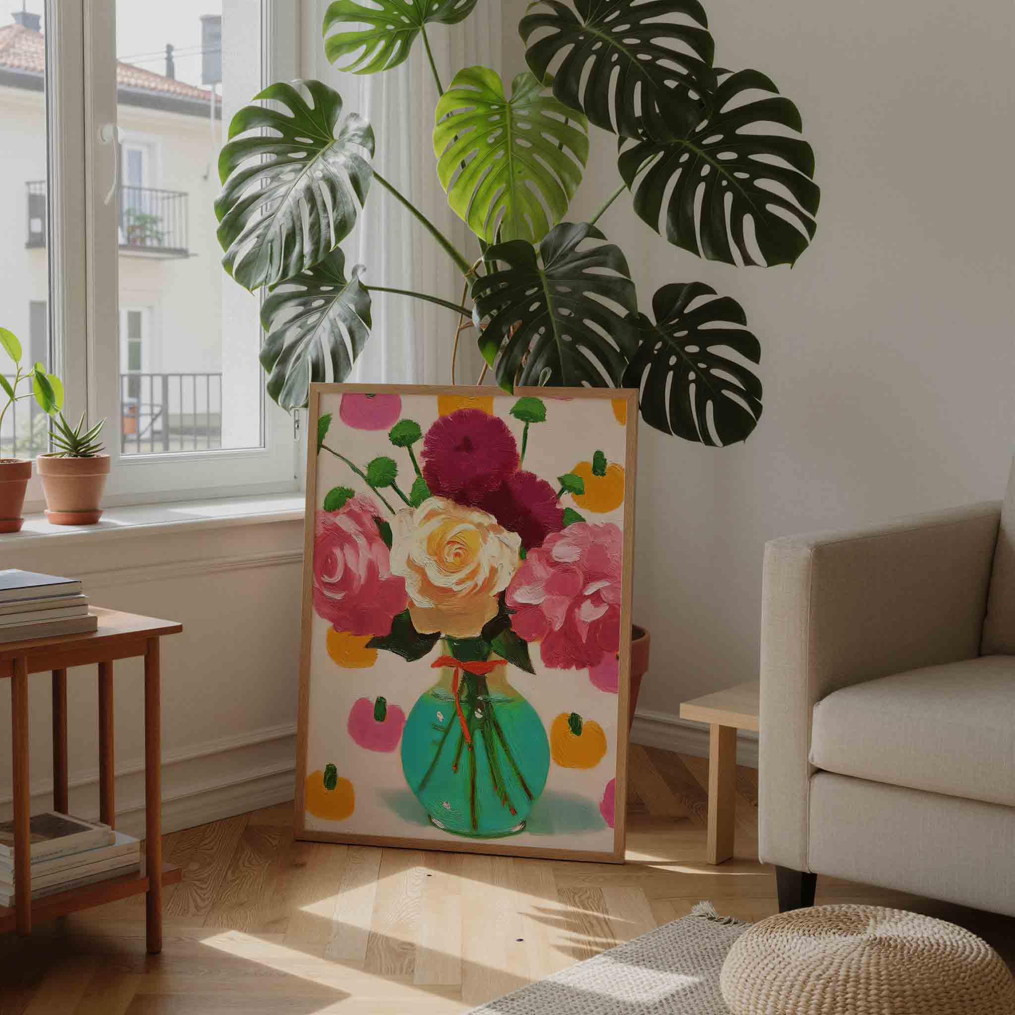 Bloemen in vaas Poster