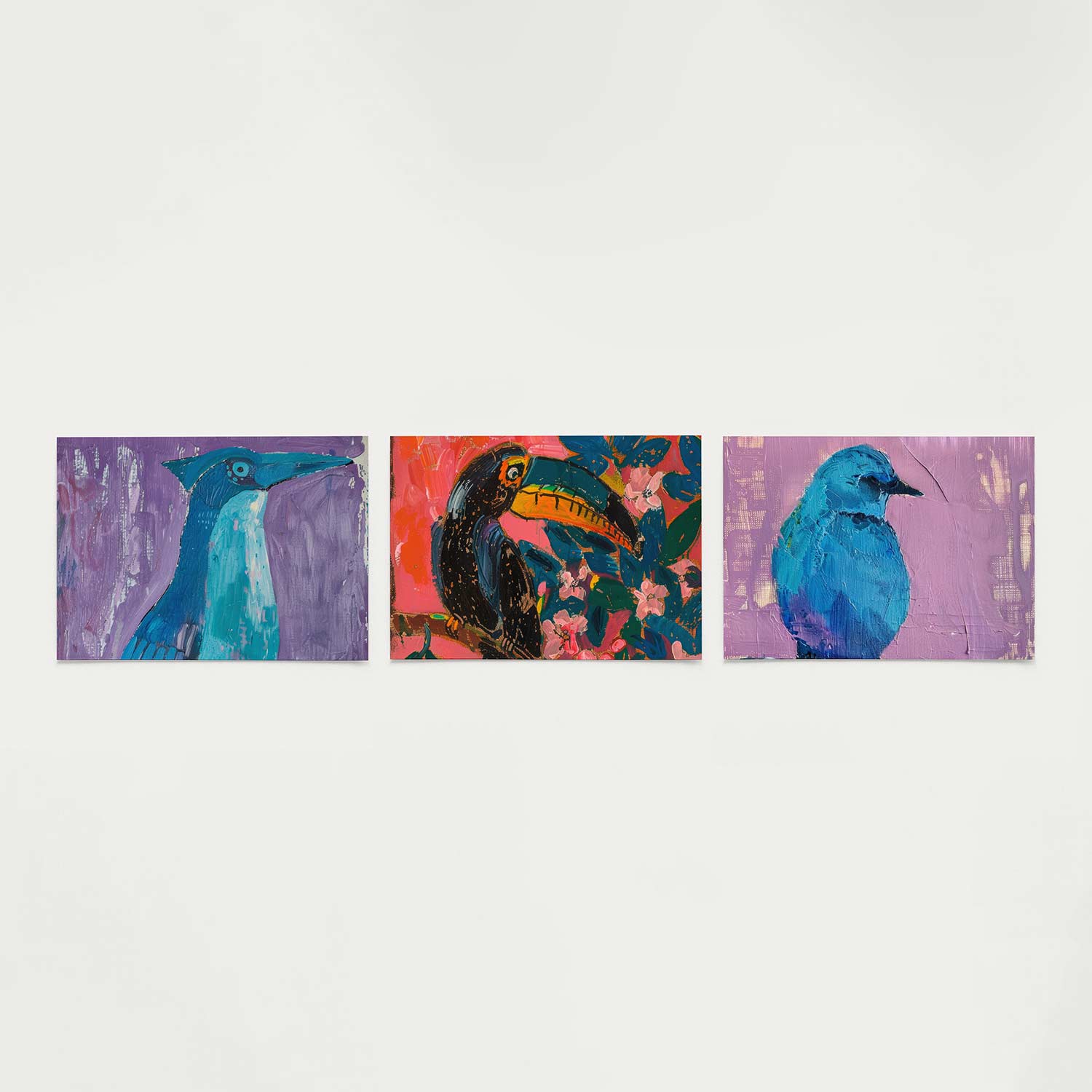 Vogelsilhouet en kleuren Posterset