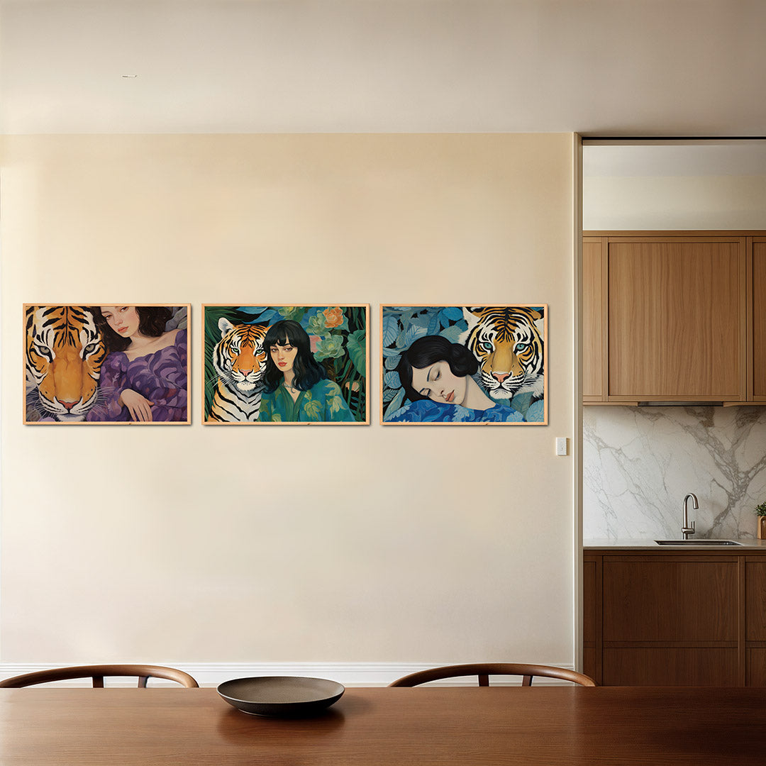 Tijger en vrouw Posterset