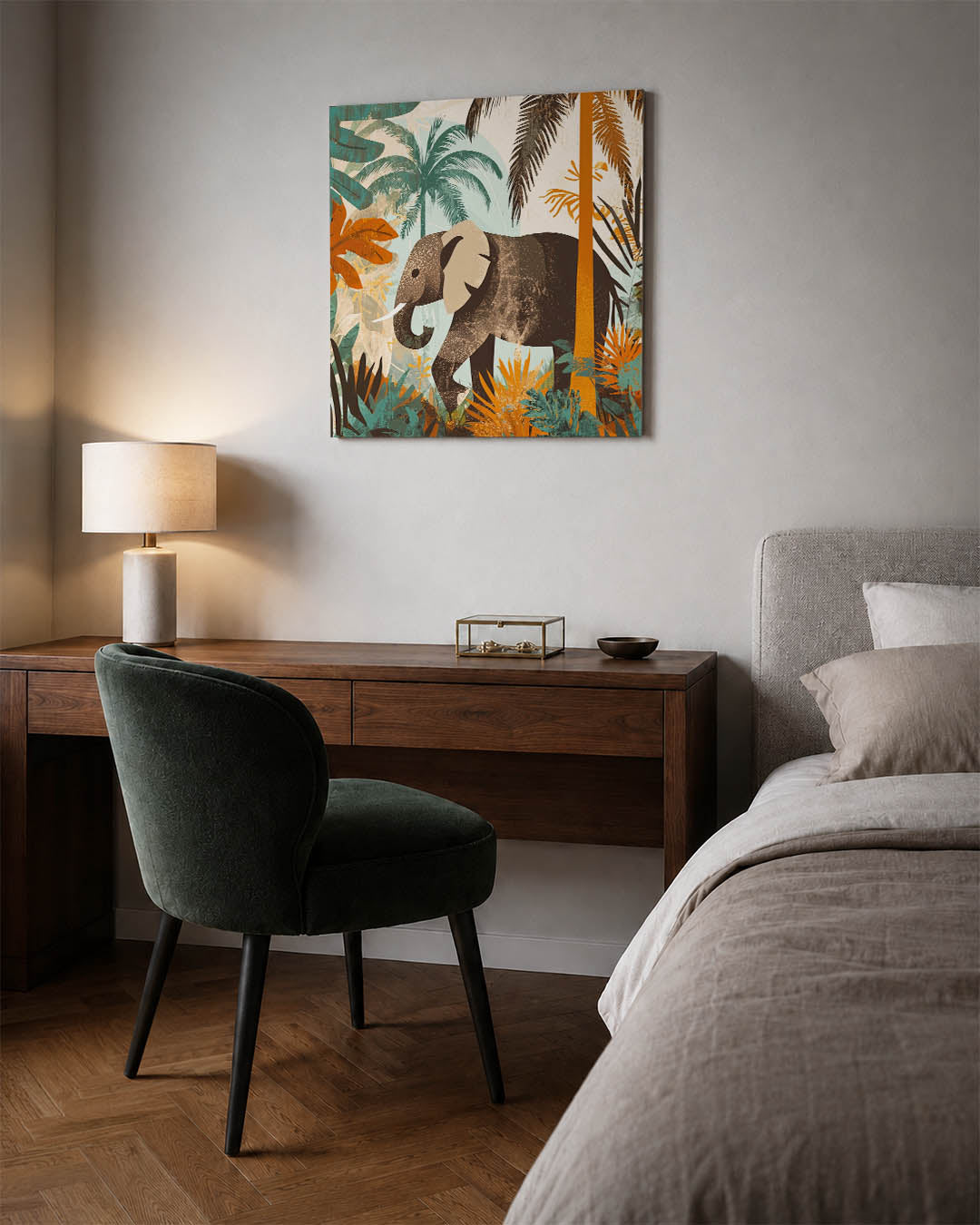 Dierlijke jungle scène Kunstwerk