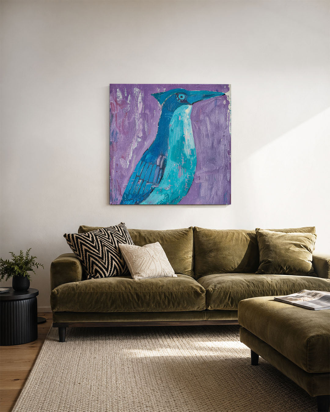 Vogelsilhouet in kleur Kunstwerk
