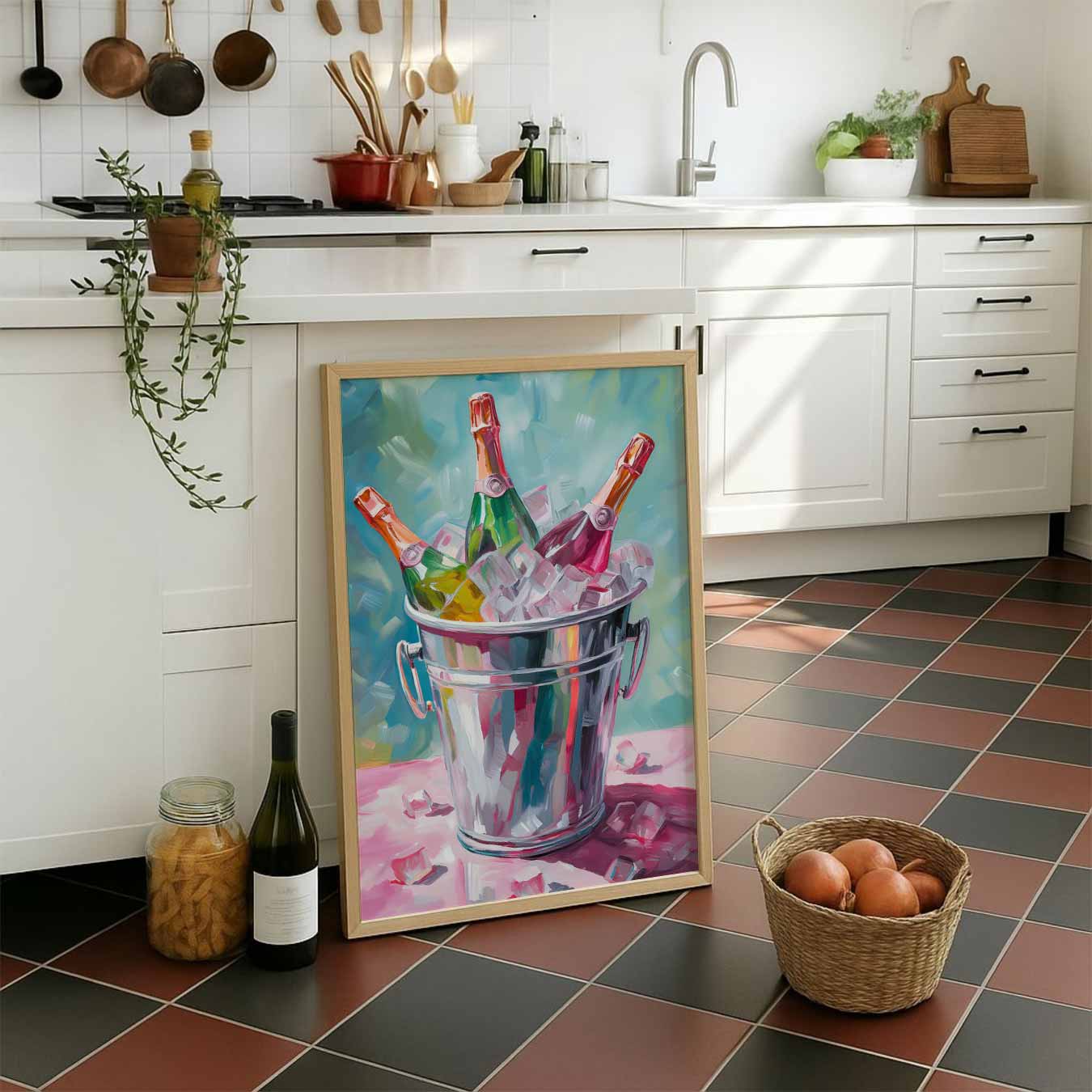 Feestelijke Champagne Poster-WallArtistic