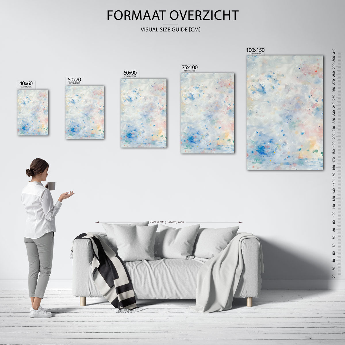 Dromerige kleurencompositie Kunstwerk
