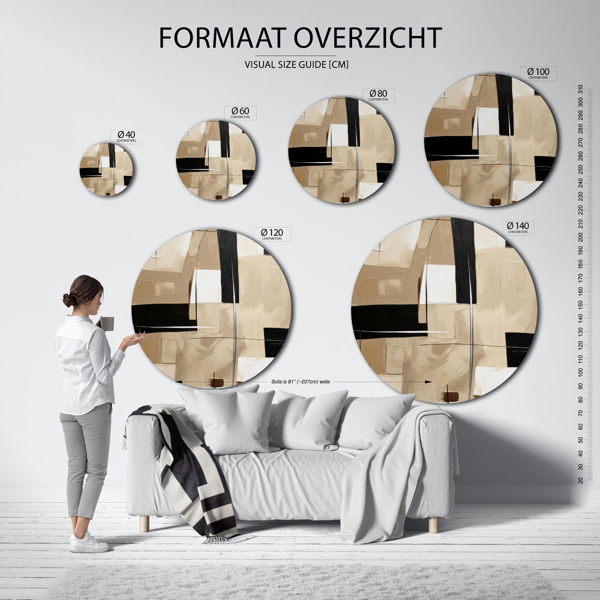 Abstracte vormen Muurcirkel