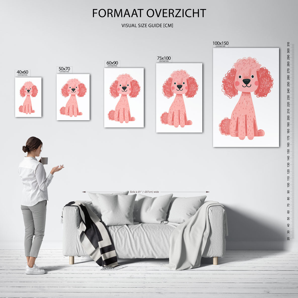 Vrolijke hond illustratie Kunstwerk