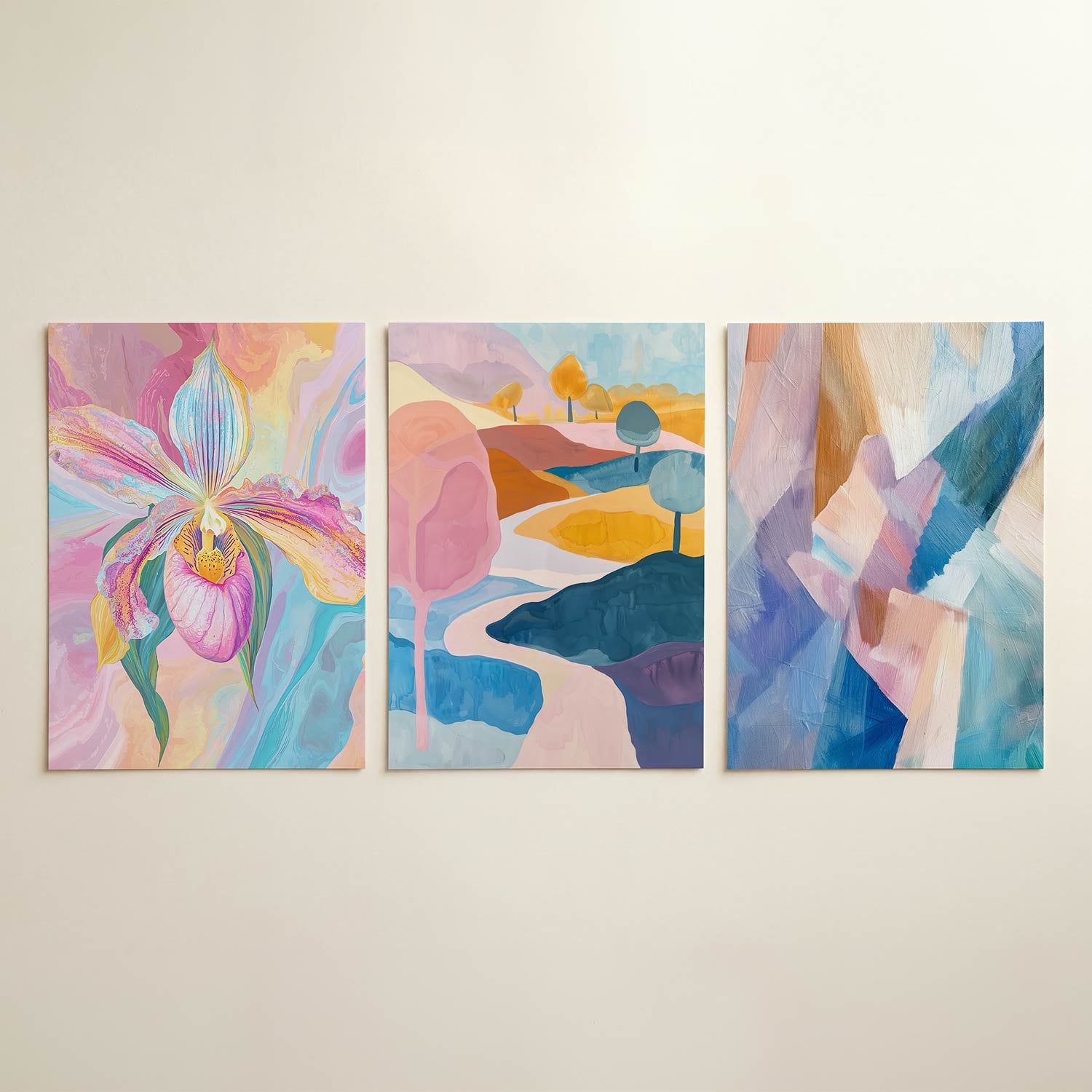 Kleurrijke bloemfantasie Posterset